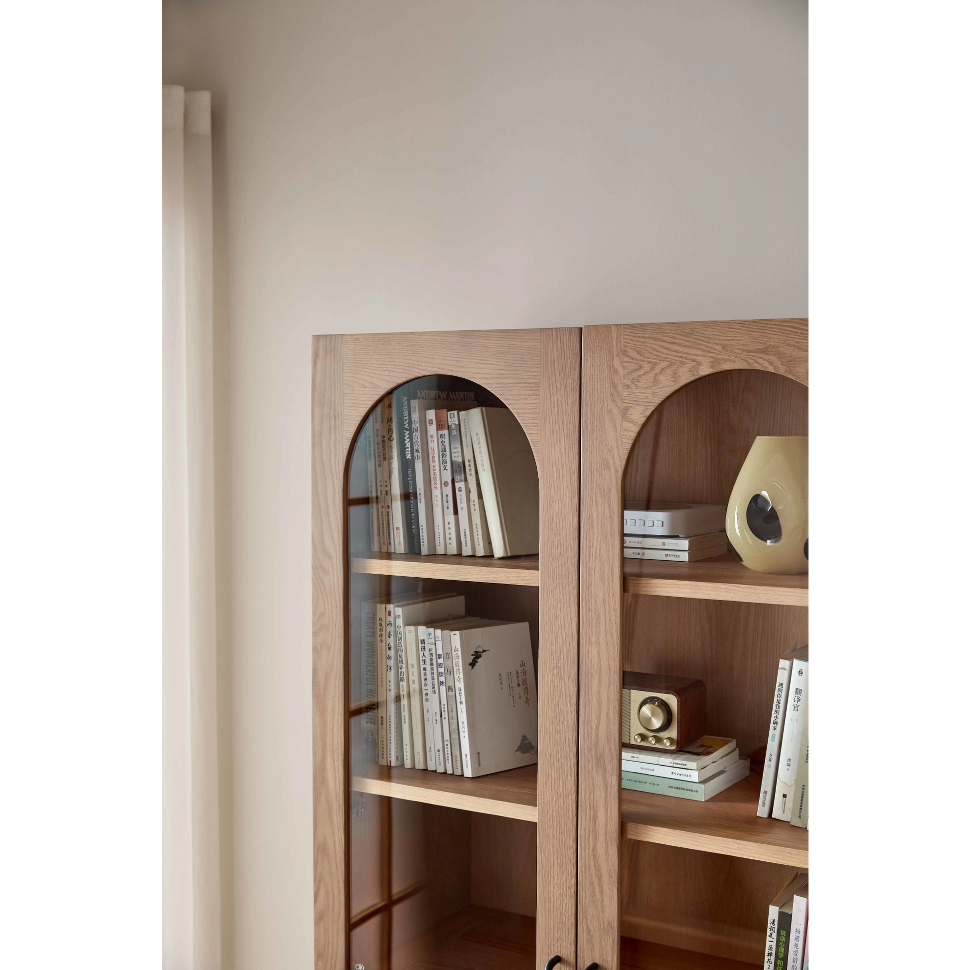 Linspire Ventus Display Cabinet with Glass Door, Beaver