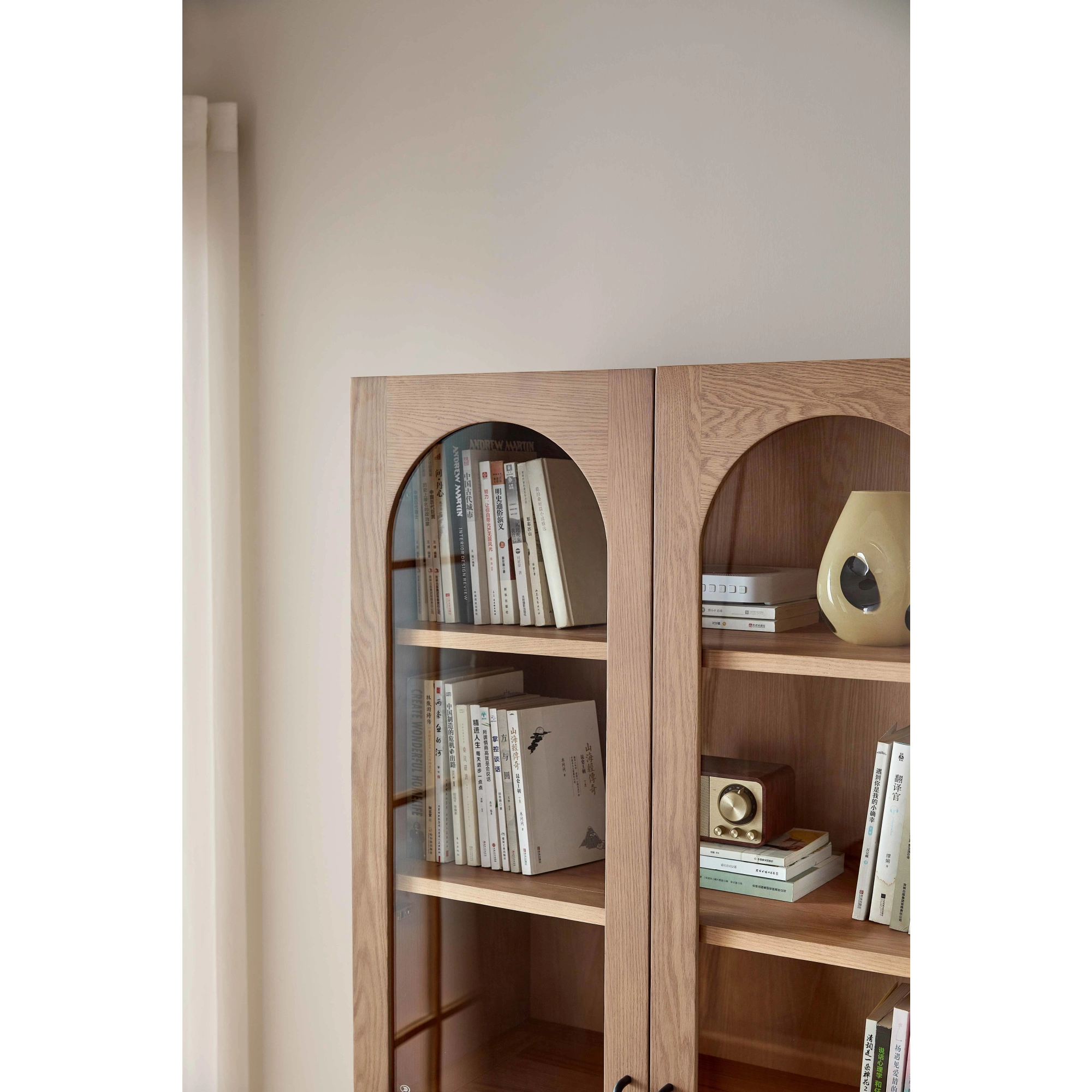 Linspire Ventus Display Cabinet with Glass Door, Beaver