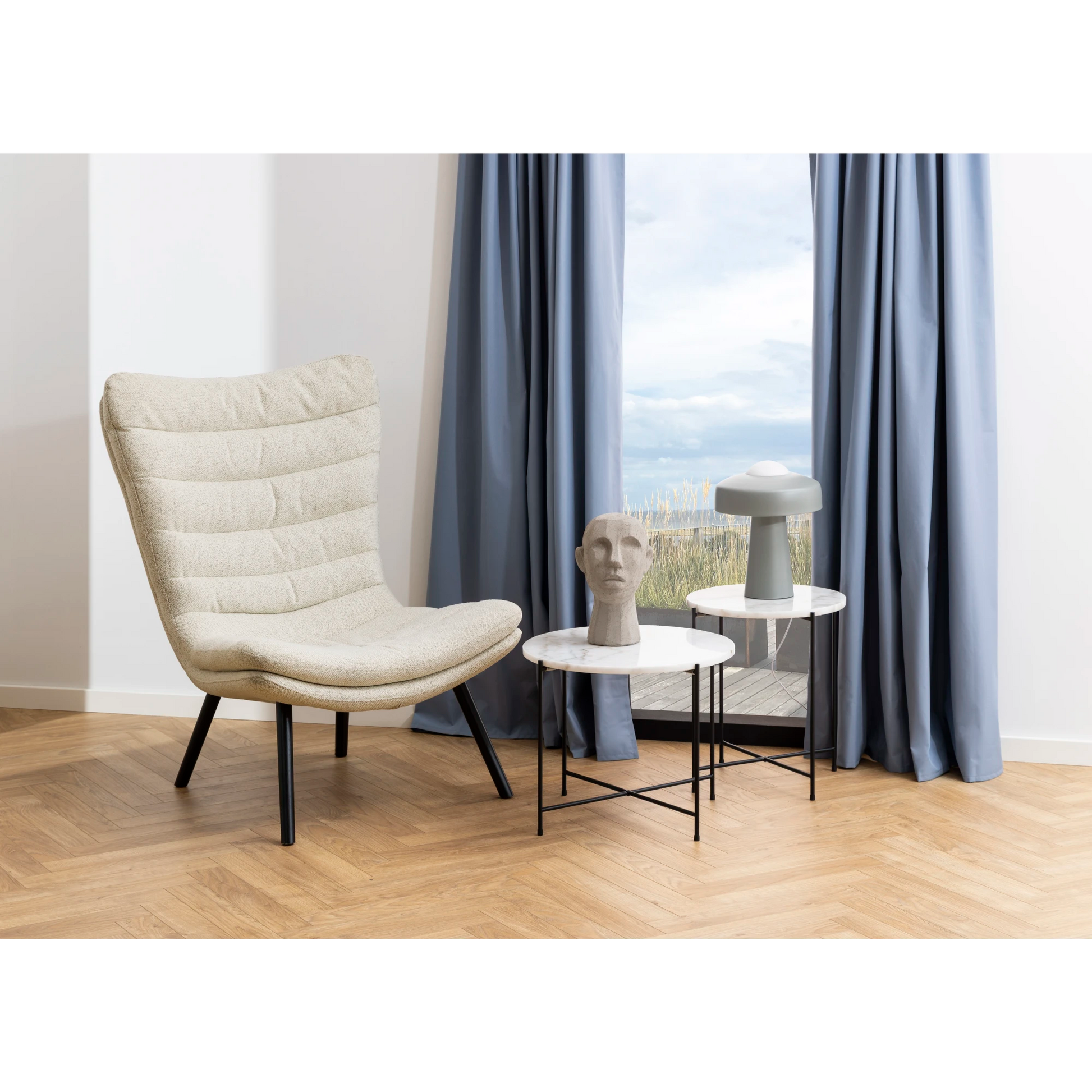 Hjem Design Avila Marble Side Table, White