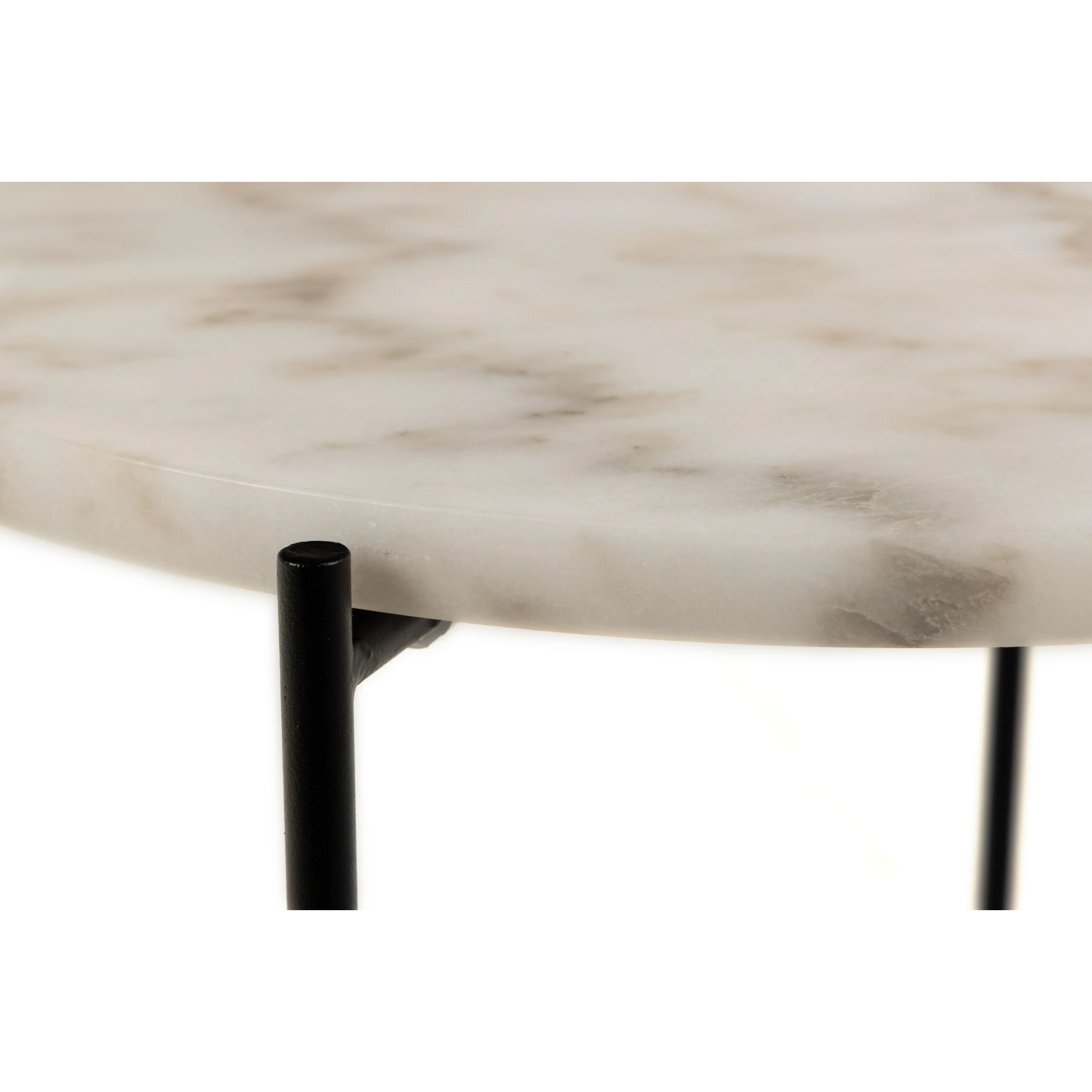 Hjem Design Avila Marble Side Table, White