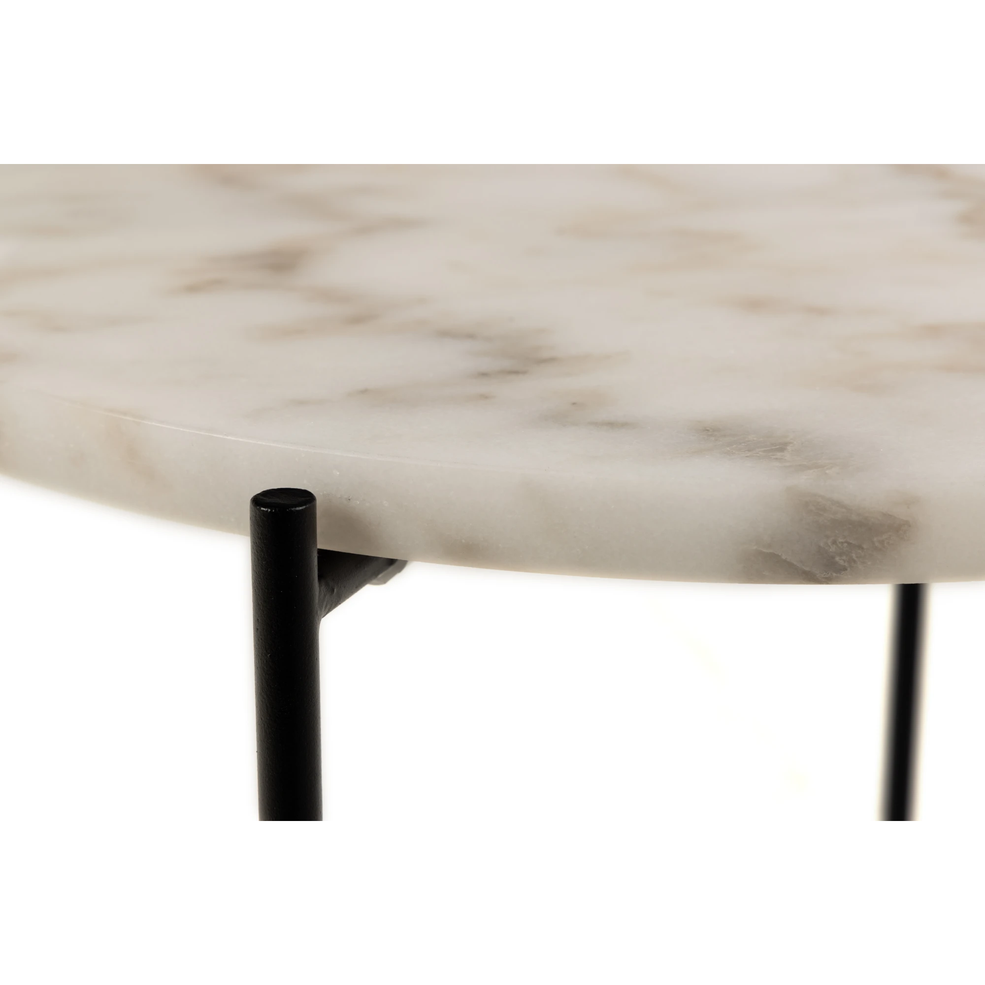 Hjem Design Avila Marble Side Table, White