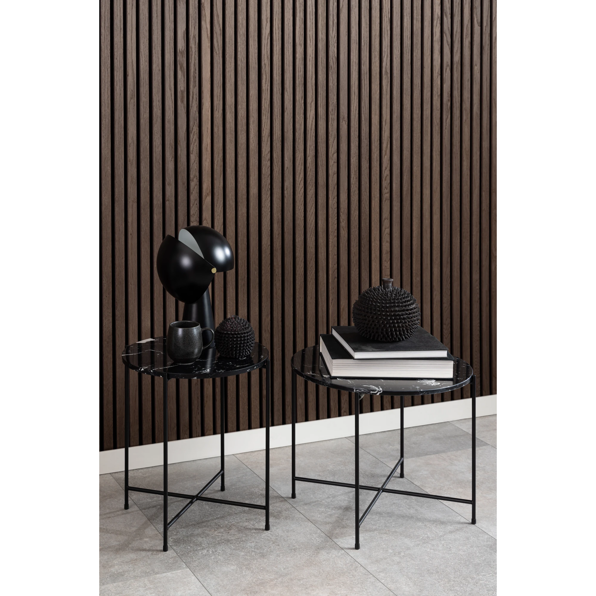 Hjem Design Avila Marble Coffee Table, Black