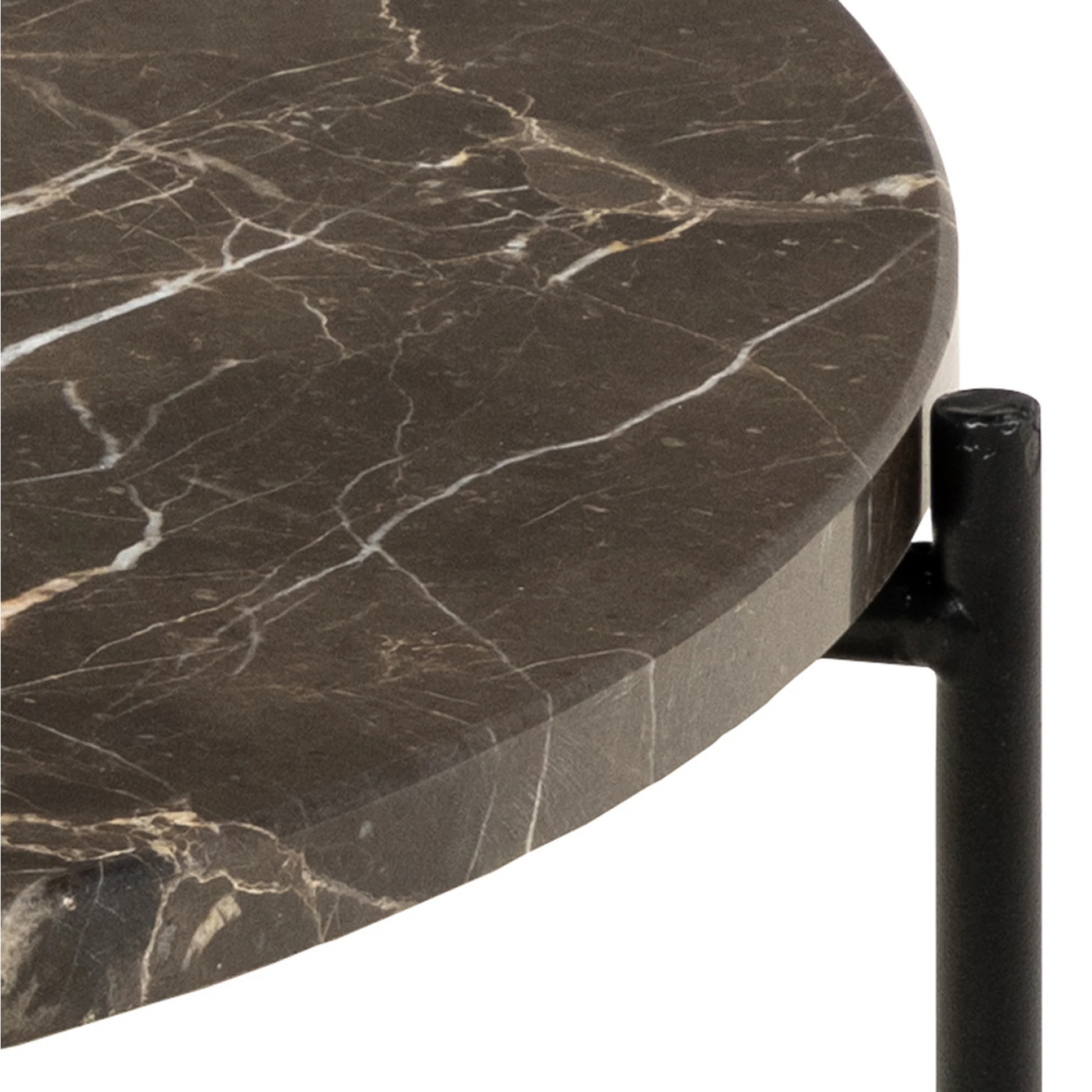 Hjem Design Avila Marble Coffee Table, Brown