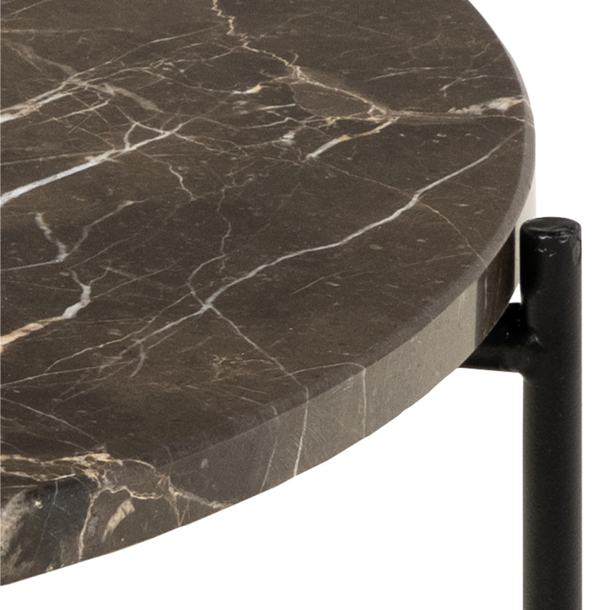 Hjem Design Avila Marble Coffee Table, Brown