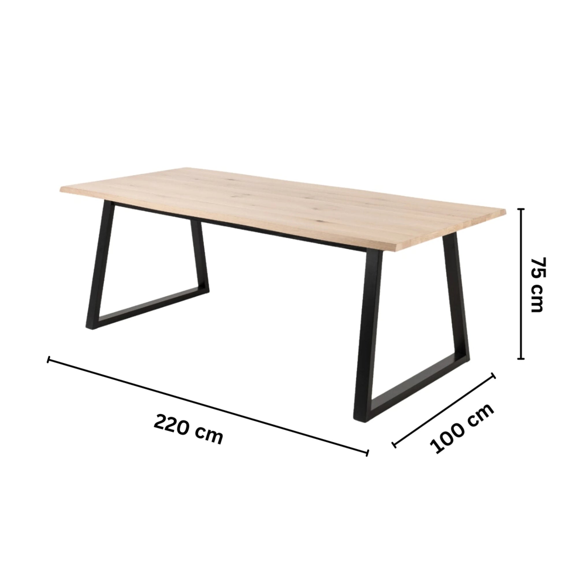 Hjem Design Malika 8-Seater Dining Table, Natural Wood