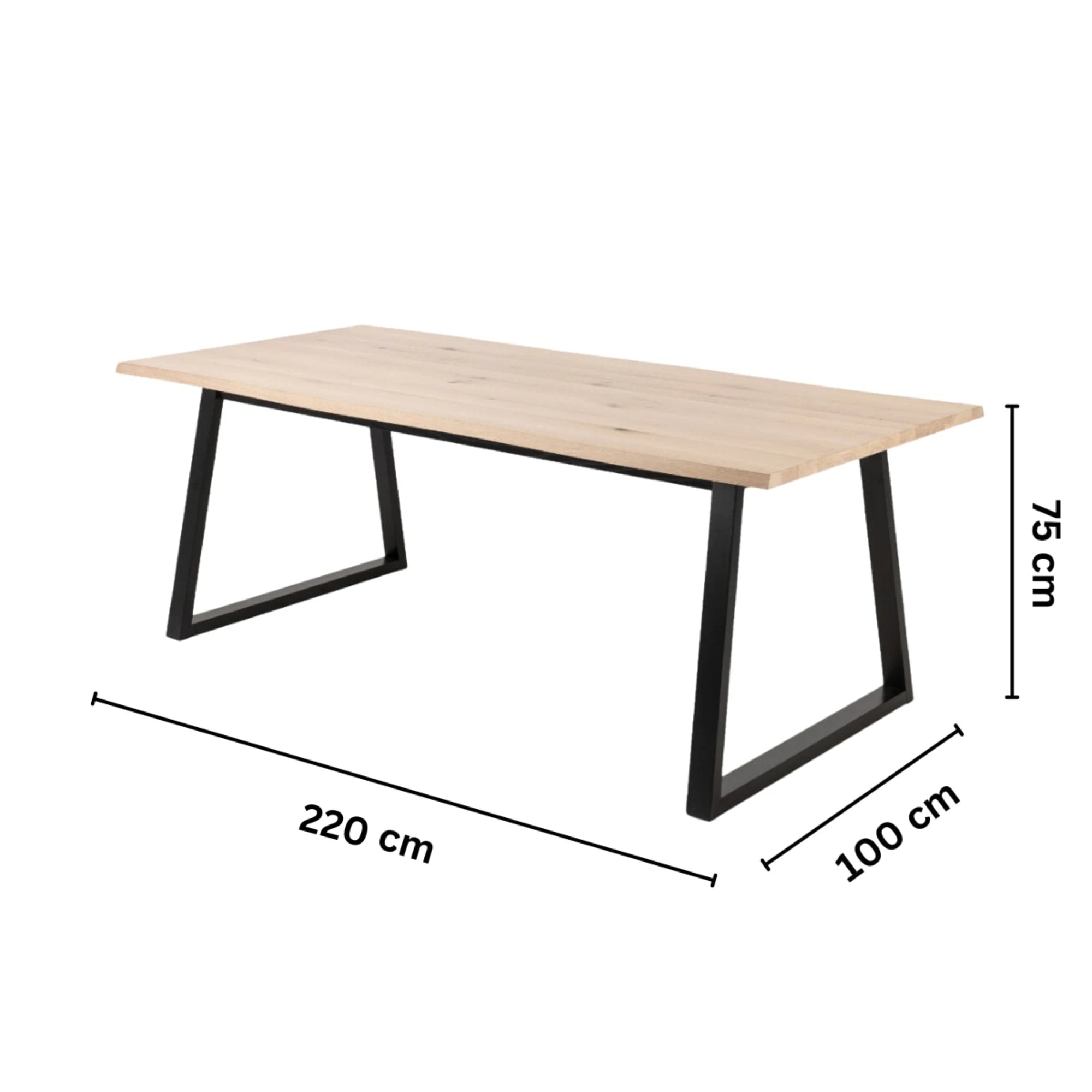 Hjem Design Malika 8-Seater Dining Table, Natural Wood