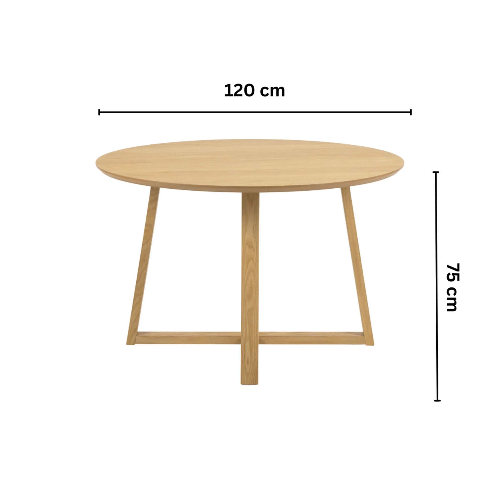 Hjem Design Malika Round Dining Table, Natural Wood