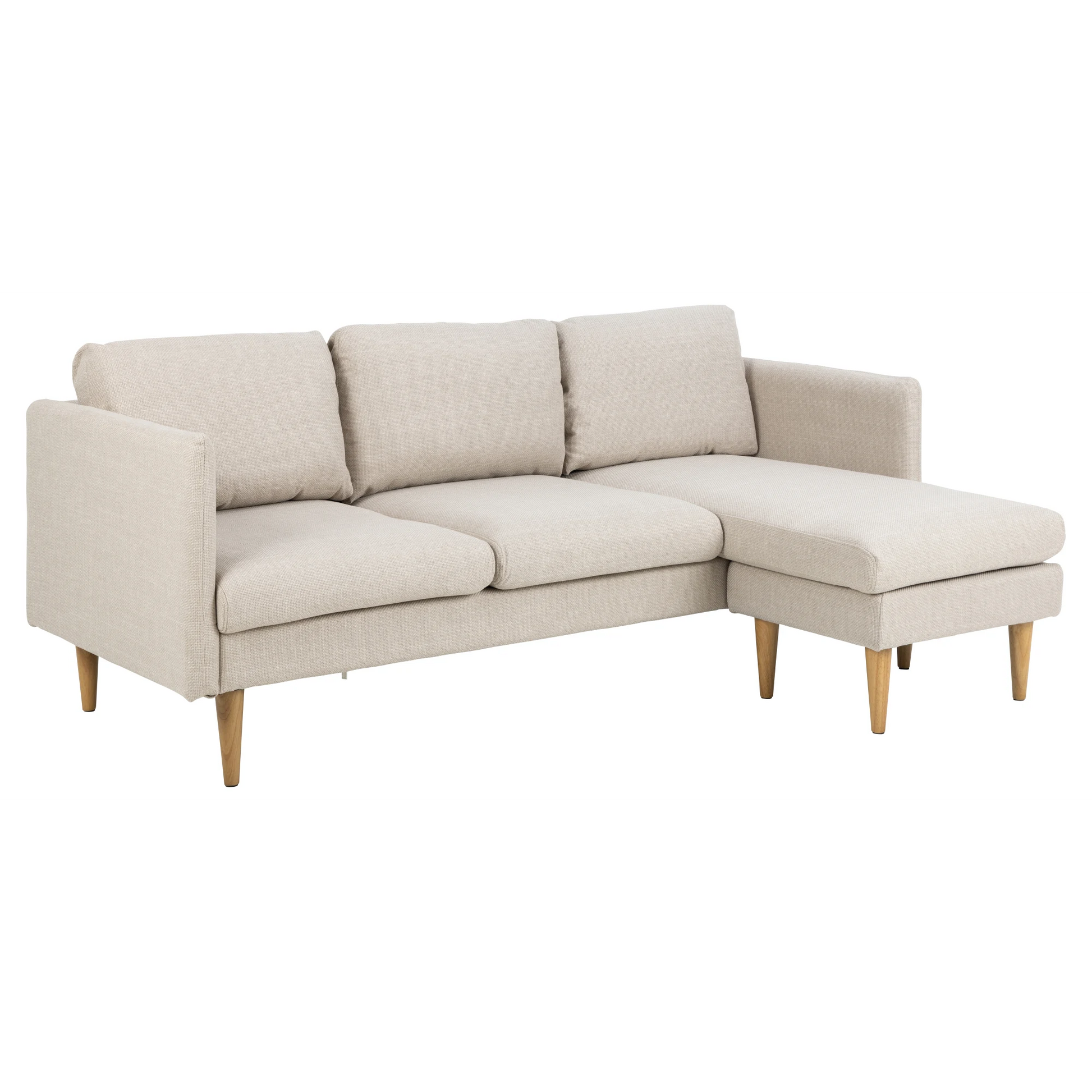 Hjem Design Milly 2-Seater Sofa with Chaise, Beige