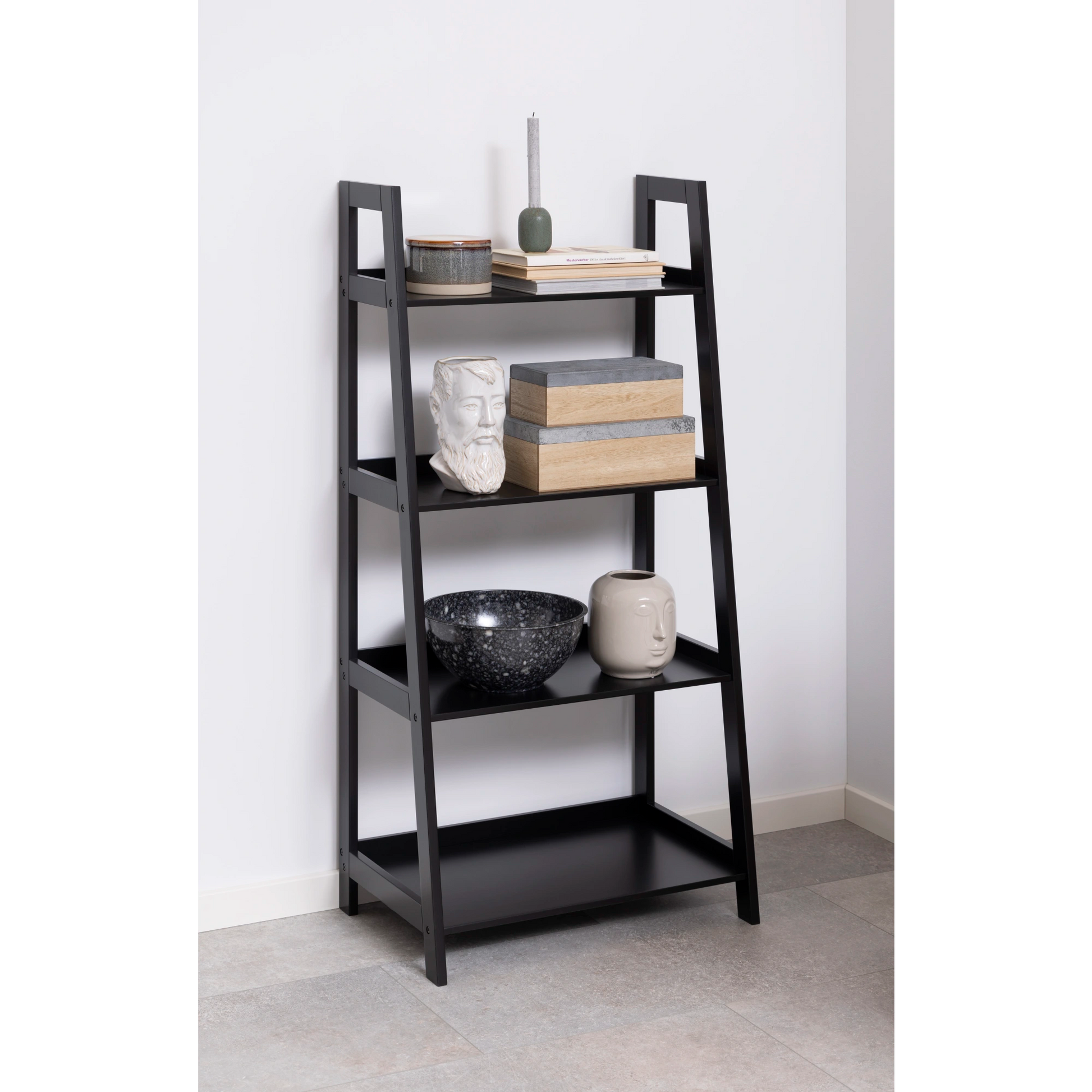 Hjem Design Danny Bookshelf, Black, 130cm