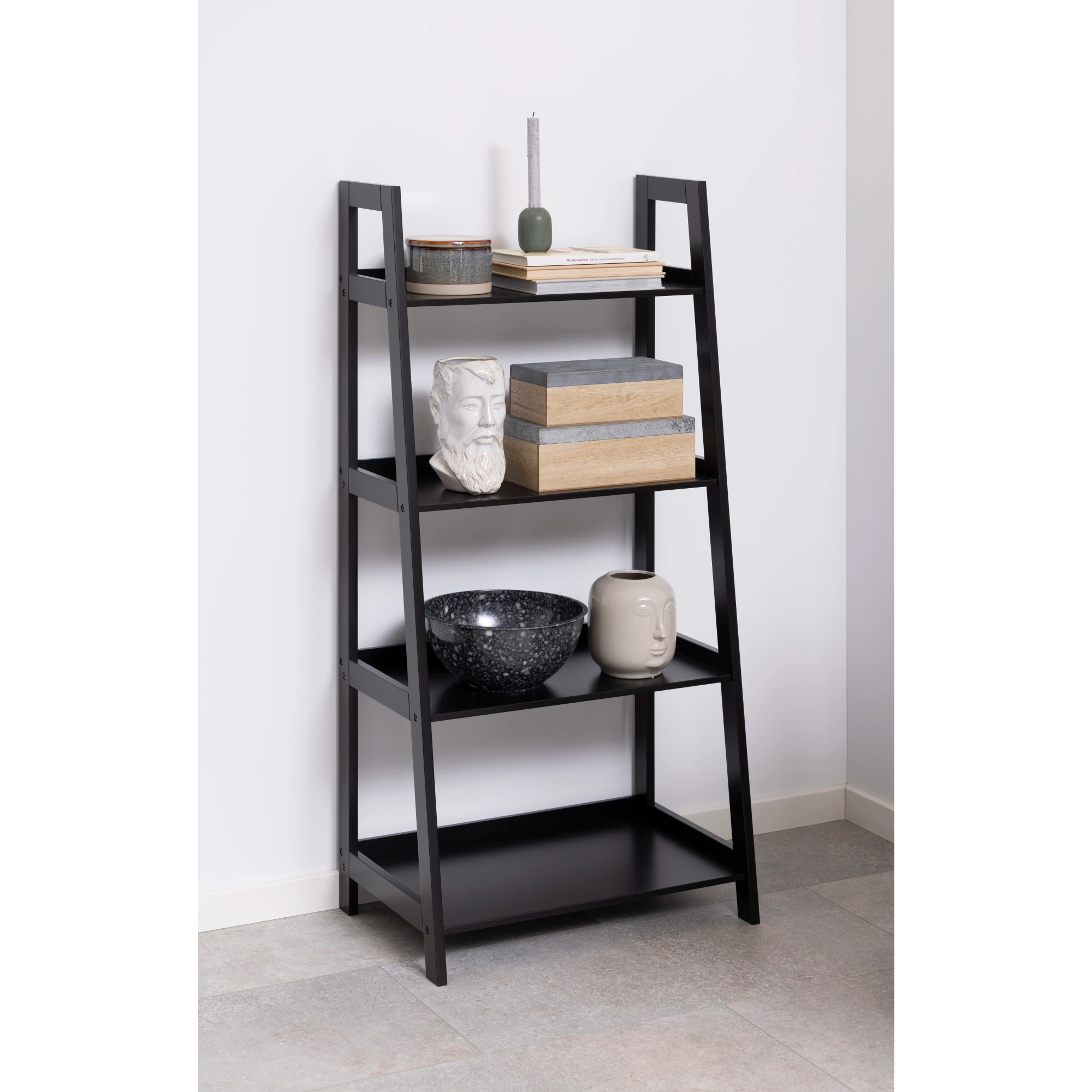 Hjem Design Danny Bookshelf, Black, 130cm