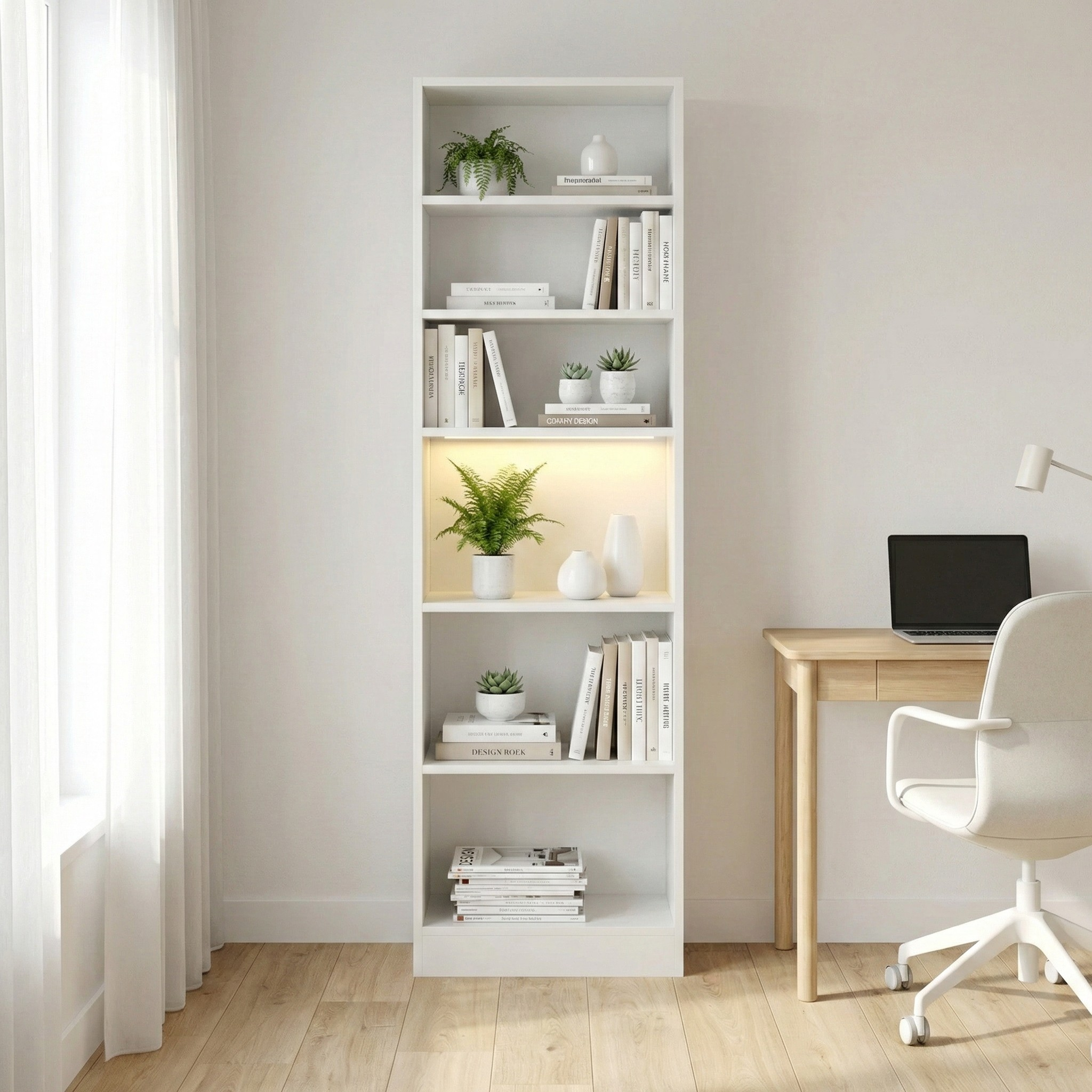 Loft Kiri Bookcase, 60cm, White