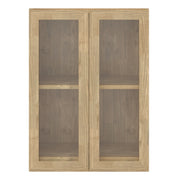 Loft Kiri Bookcase Glass Door, 2 Doors, Natural Wood
