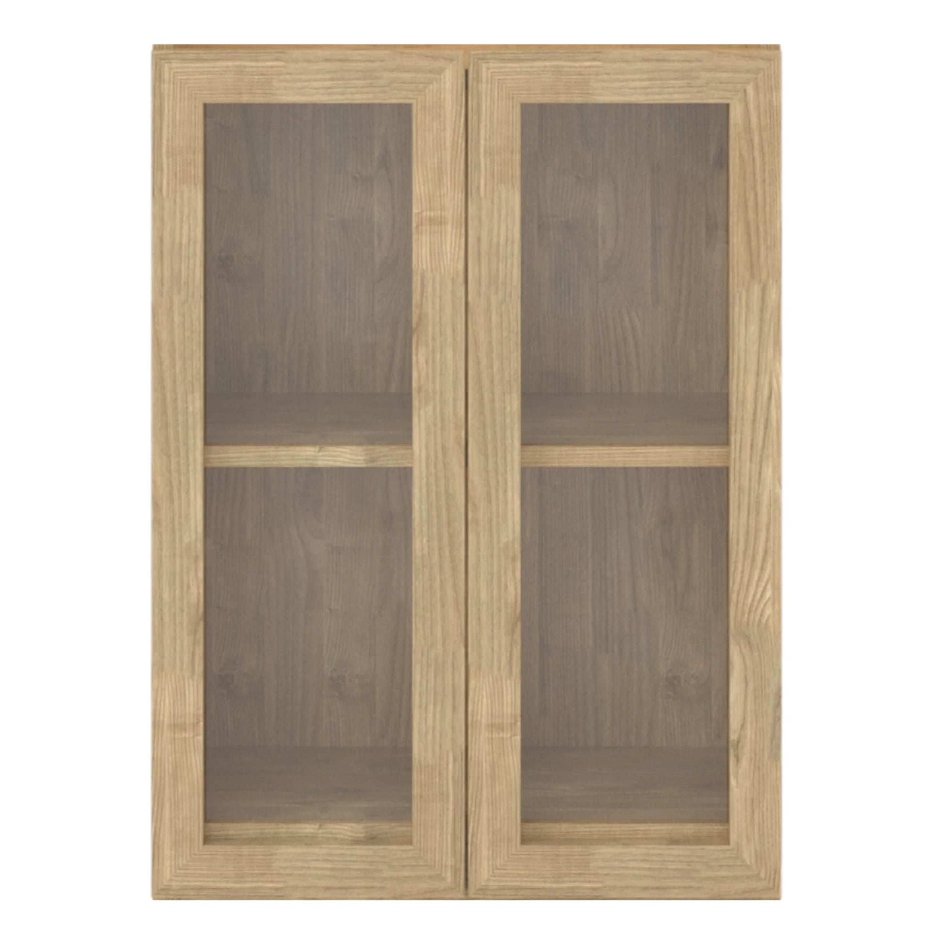 Loft Kiri Bookcase Glass Door, 2 Doors, Natural Wood