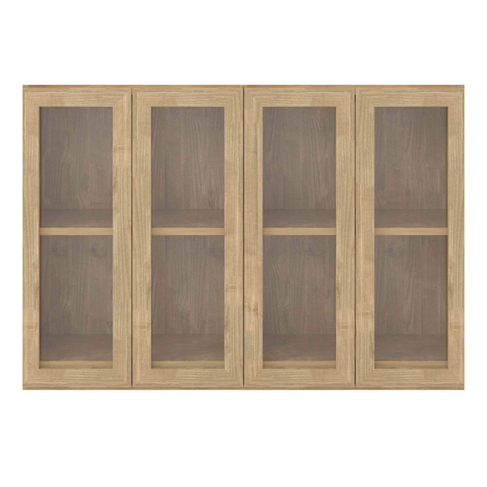 Loft Kiri Bookcase Glass Door, 4 Doors, Natural Wood