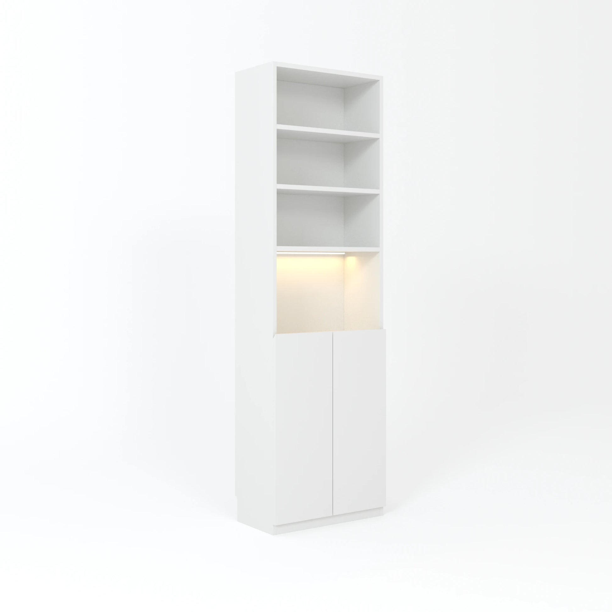 Loft Kiri Bookcase with 2 Doors, 60cm, White