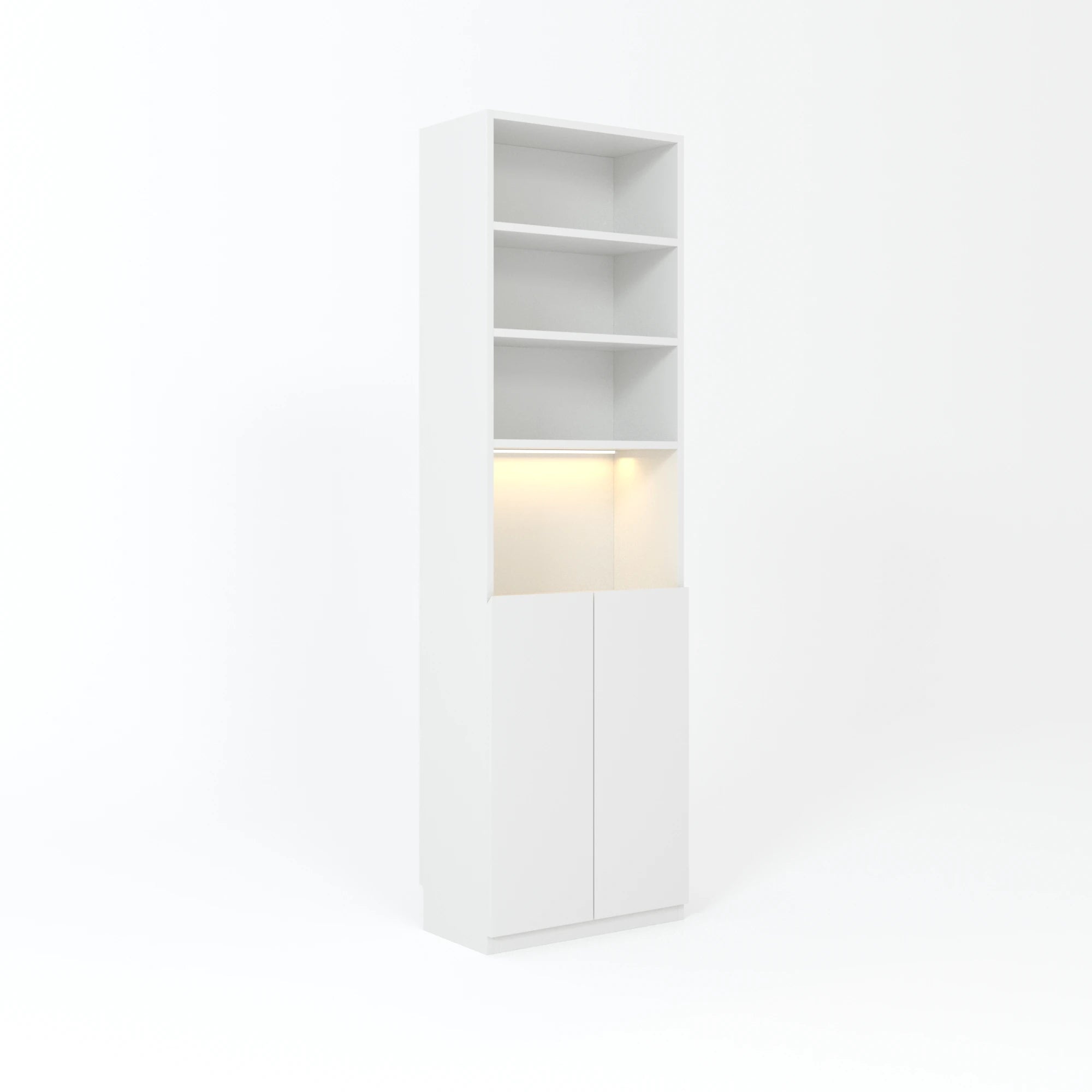 Loft Kiri Bookcase with 2 Doors, 60cm, White