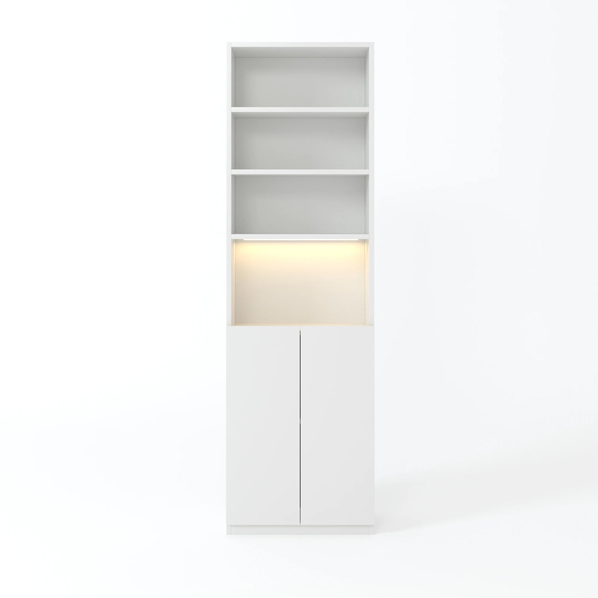 Loft Kiri Bookcase with 2 Doors, 60cm, White