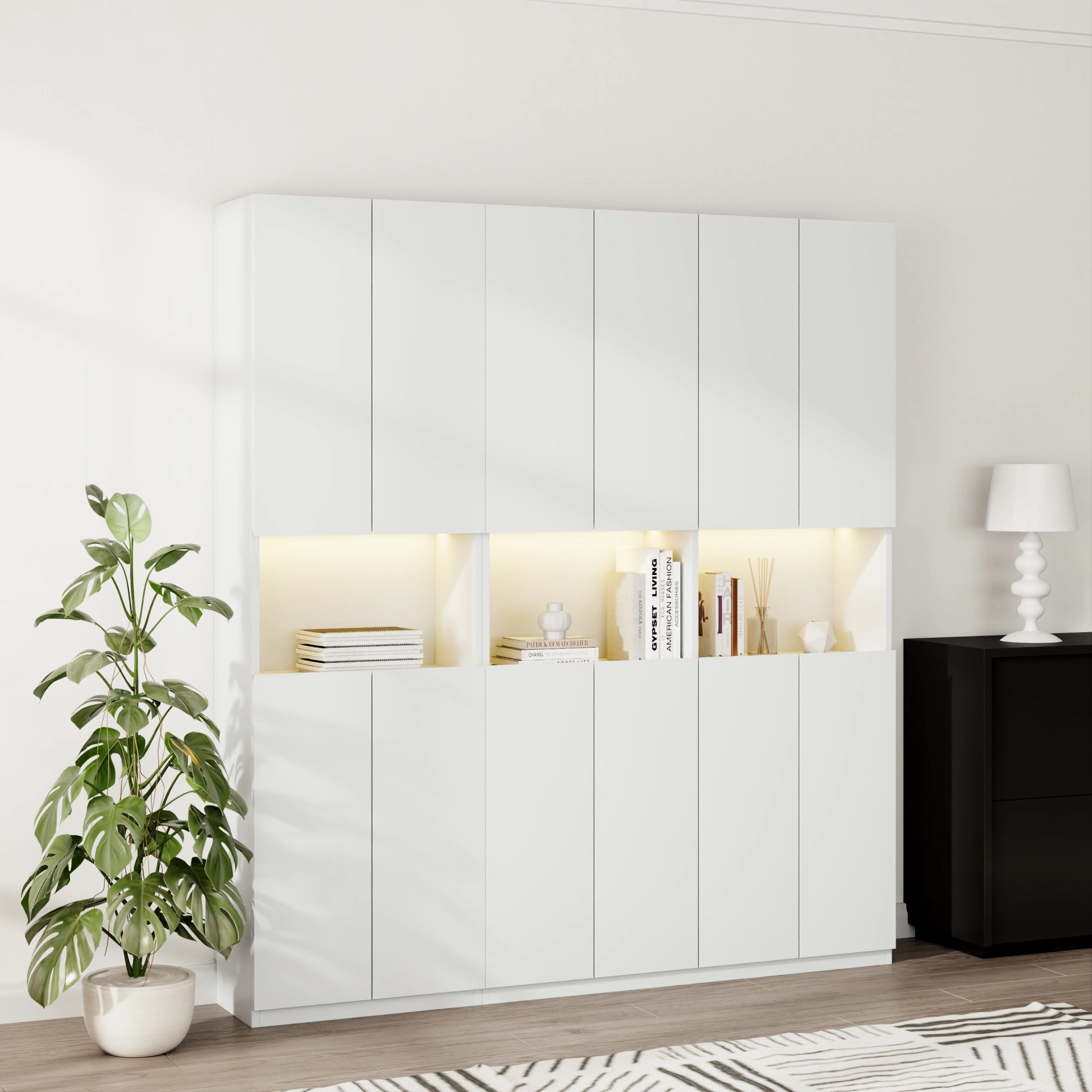 Loft Kiri Bookcase with 4 Doors, 60cm, White