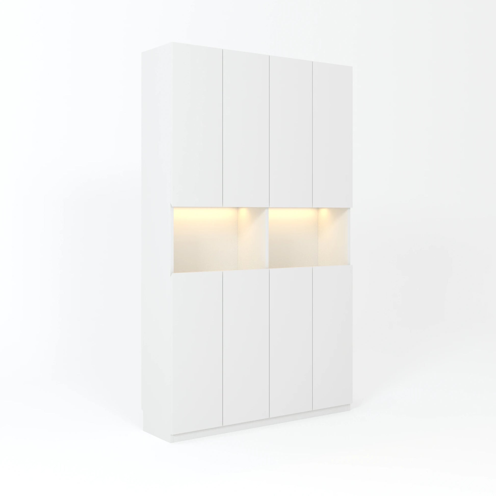 Loft Kiri Bookcase with 8 Doors, 120cm, White