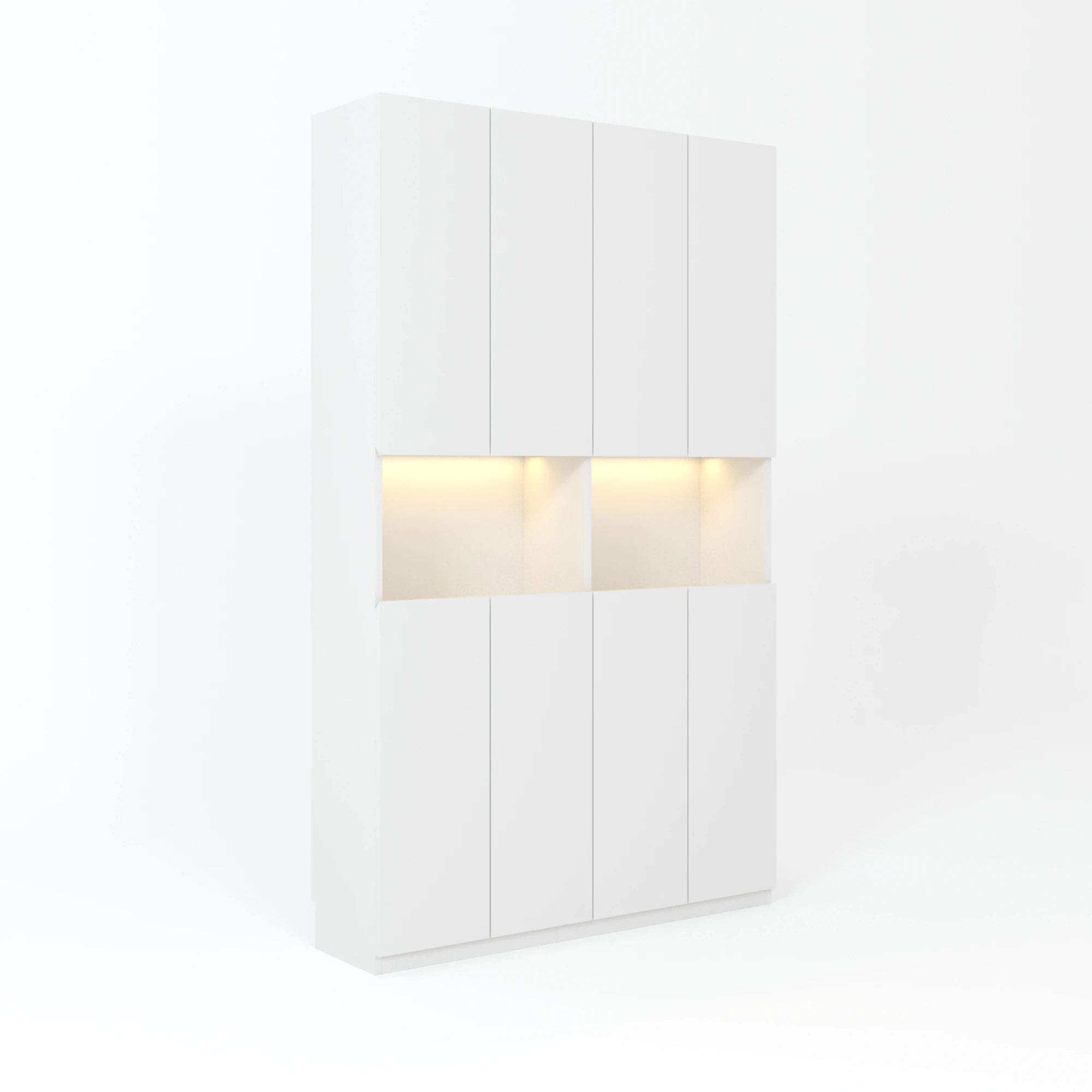 Loft Kiri Bookcase with 8 Doors, 120cm, White