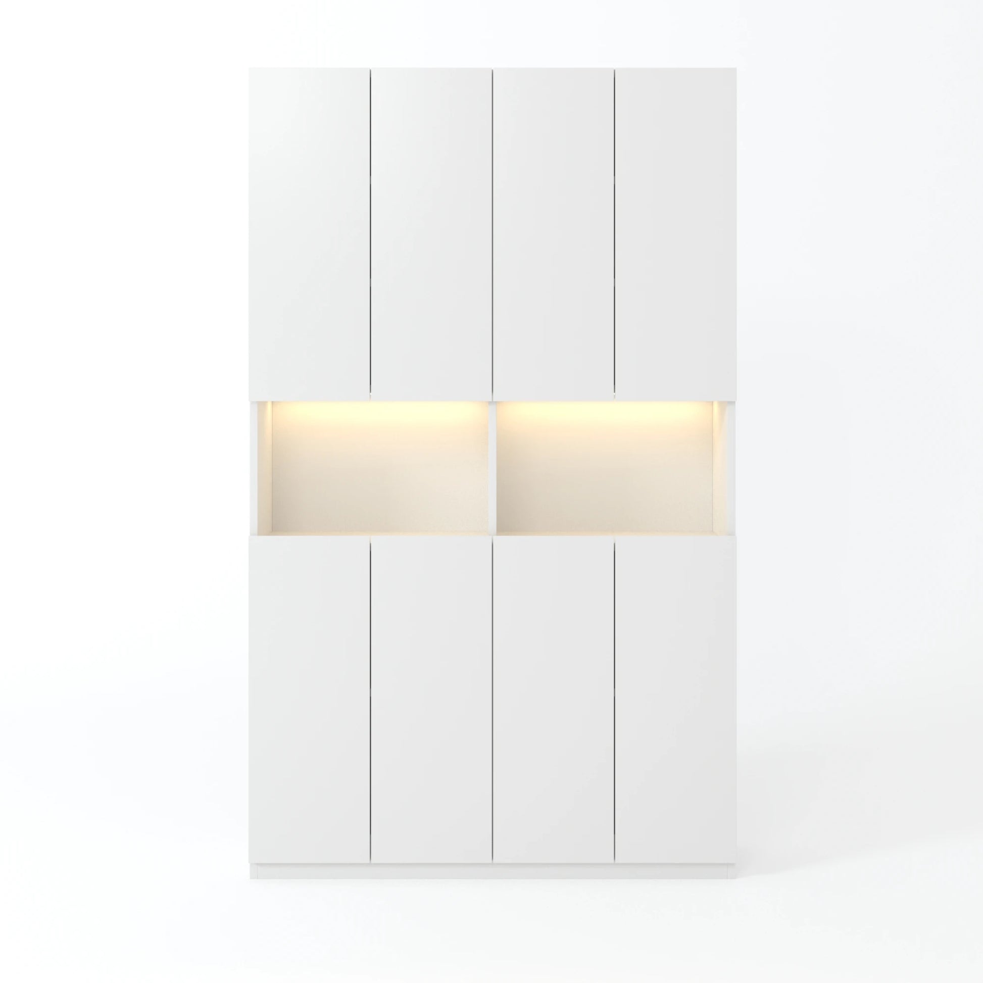 Loft Kiri Bookcase with 8 Doors, 120cm, White