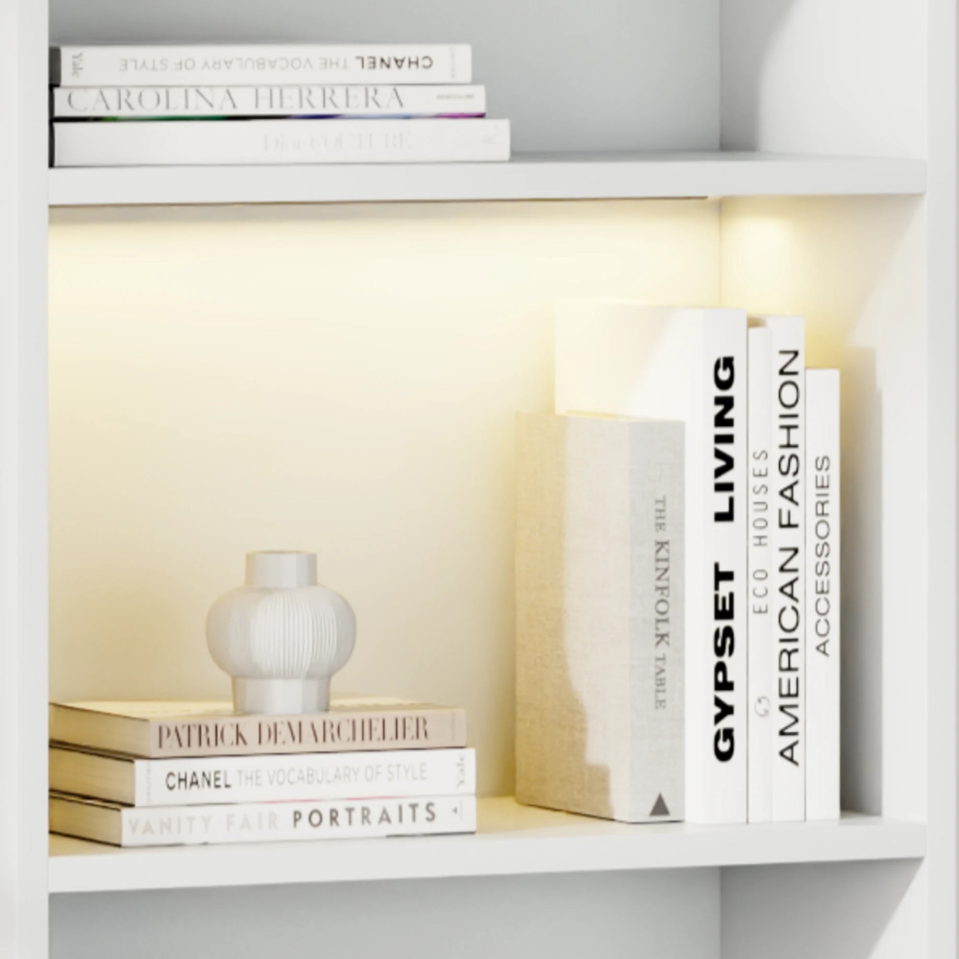 Loft Kiri Bookcase with 8 Doors, 120cm, White