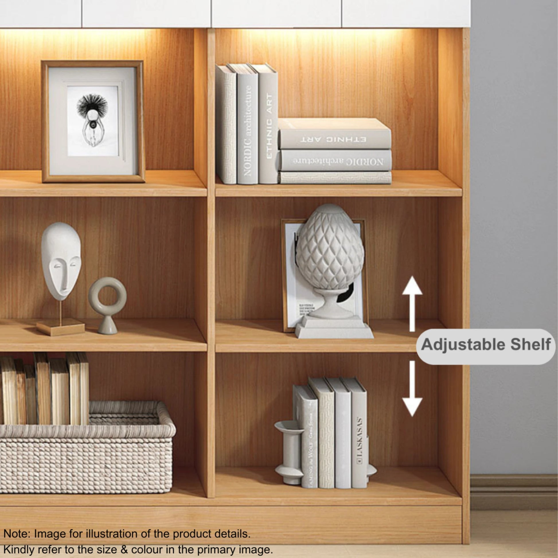 Loft Kiri Bookcase with 8 Doors, 120cm, White