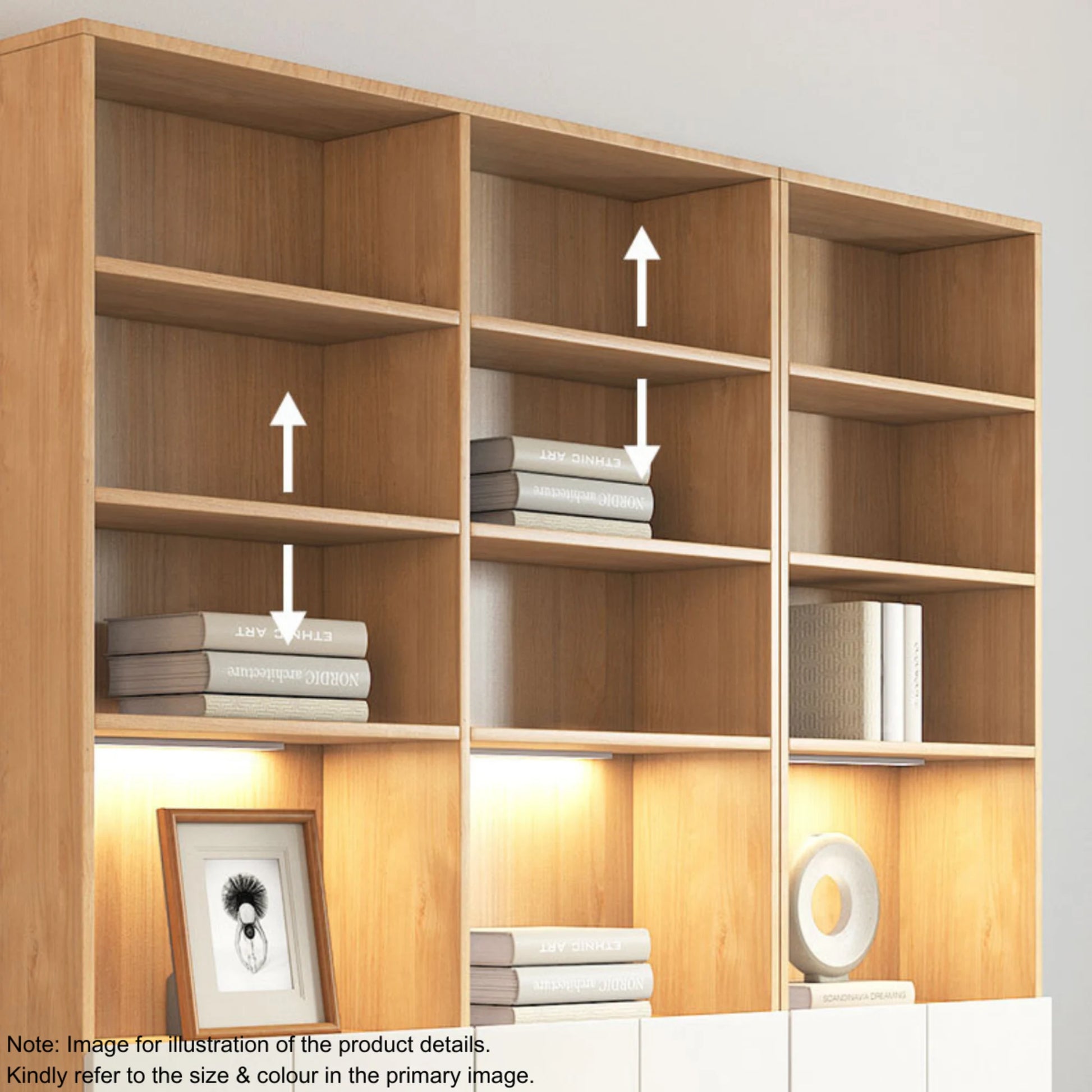 Loft Kiri Bookcase with 8 Doors, 120cm, White