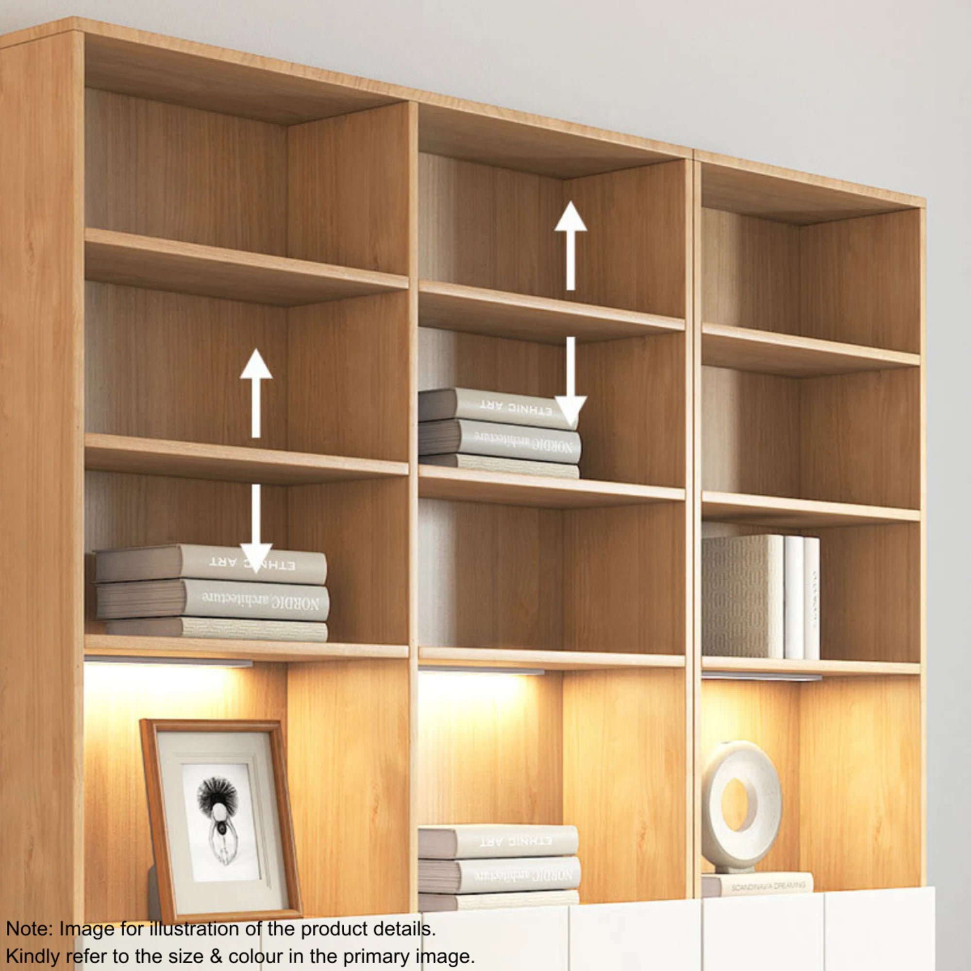 Loft Kiri Bookcase with 8 Doors, 120cm, White