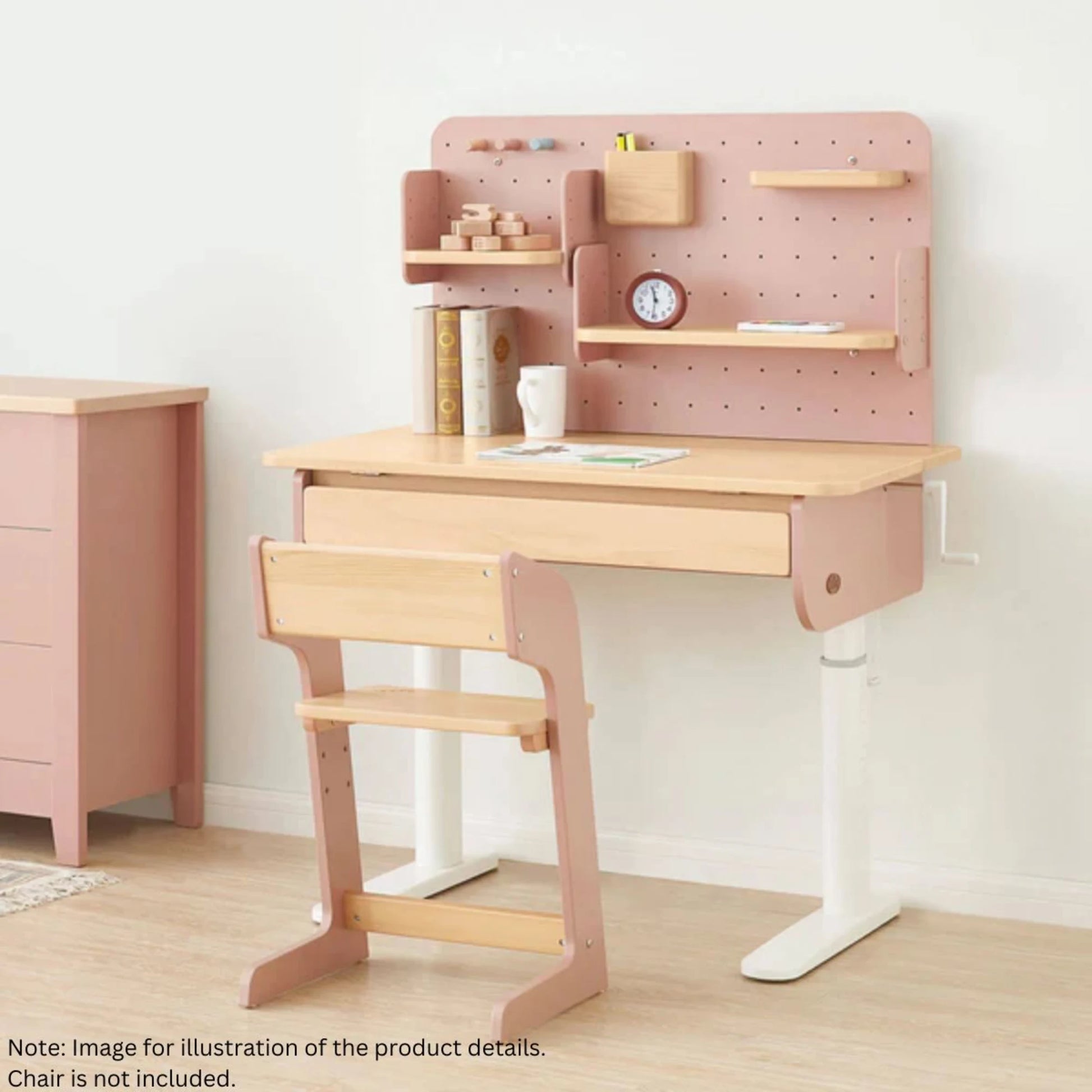 Boori Ergonomic Kids Desk (100cm) With Pegboard Hutch Package, Cherry