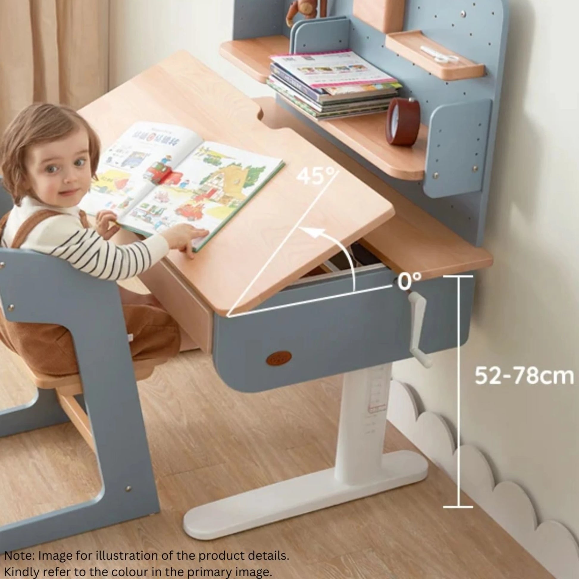 Boori Ergonomic Kids Desk (100cm) With Pegboard Hutch Package, Cherry