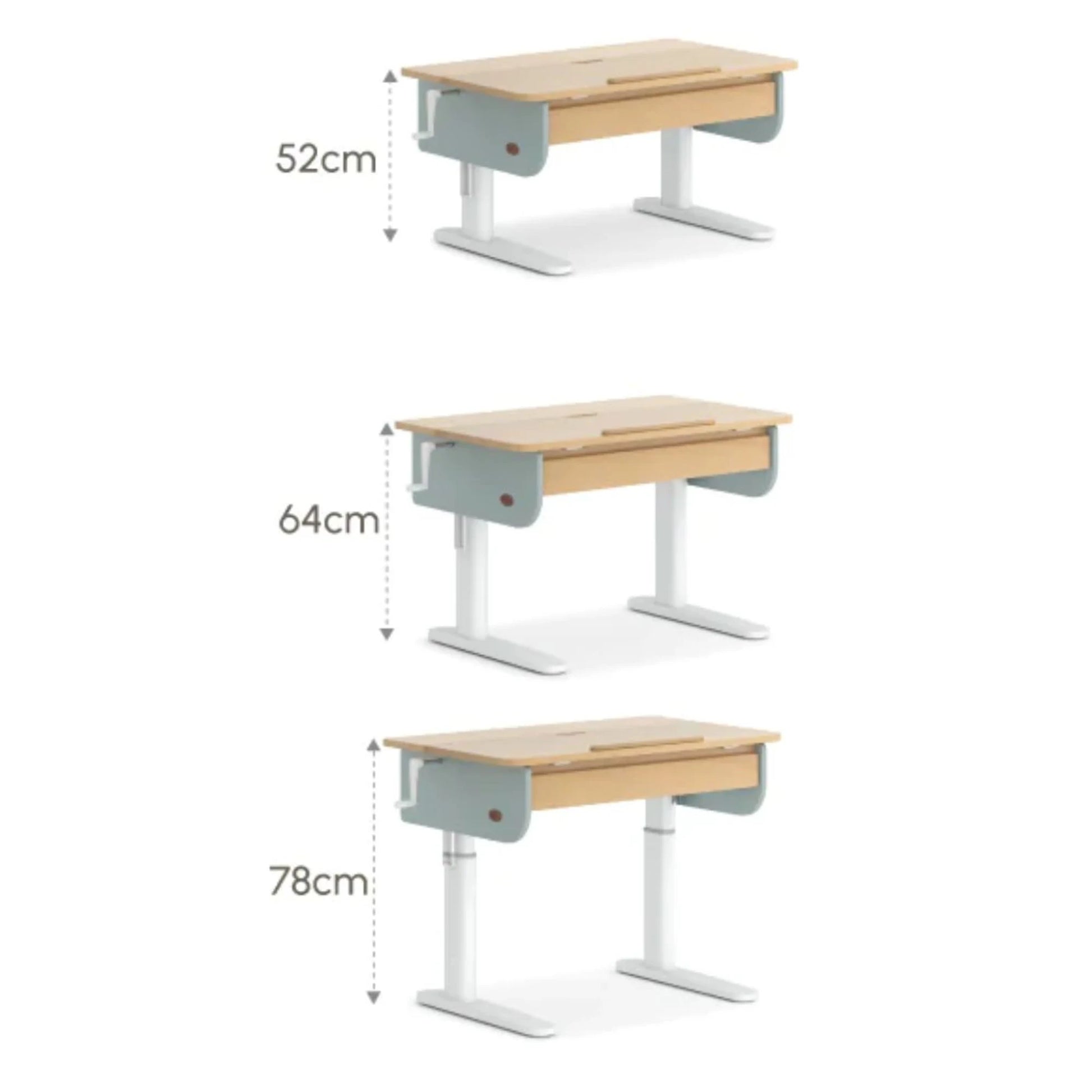 Boori Ergonomic Kids Desk (100cm) With Pegboard Hutch Package, Blueberry