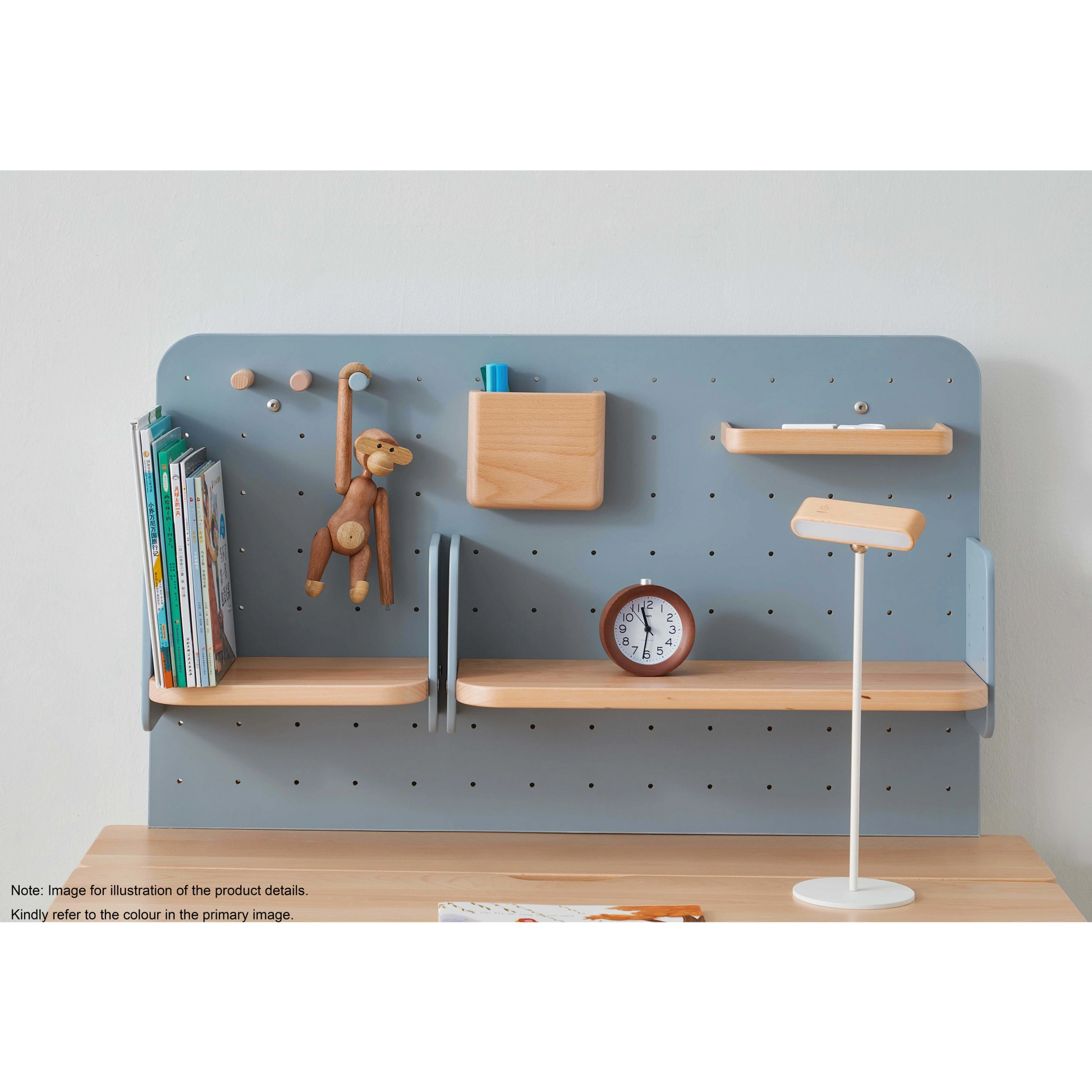Boori Ergonomic Kids Desk (100cm) With Pegboard Hutch Package, Barley White