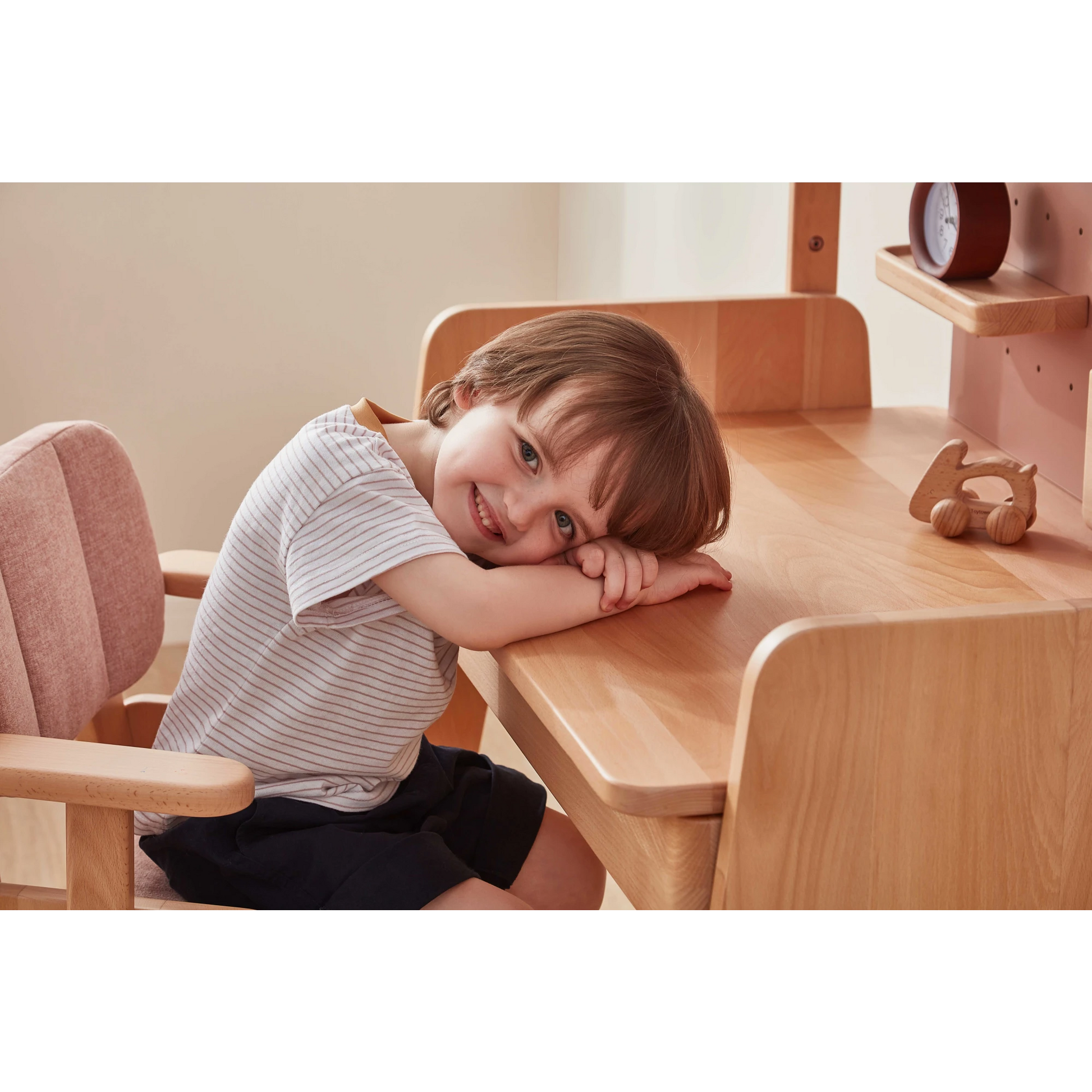 Boori Euler Kids Desk With Pegboard And Hutch Package, Cherry
