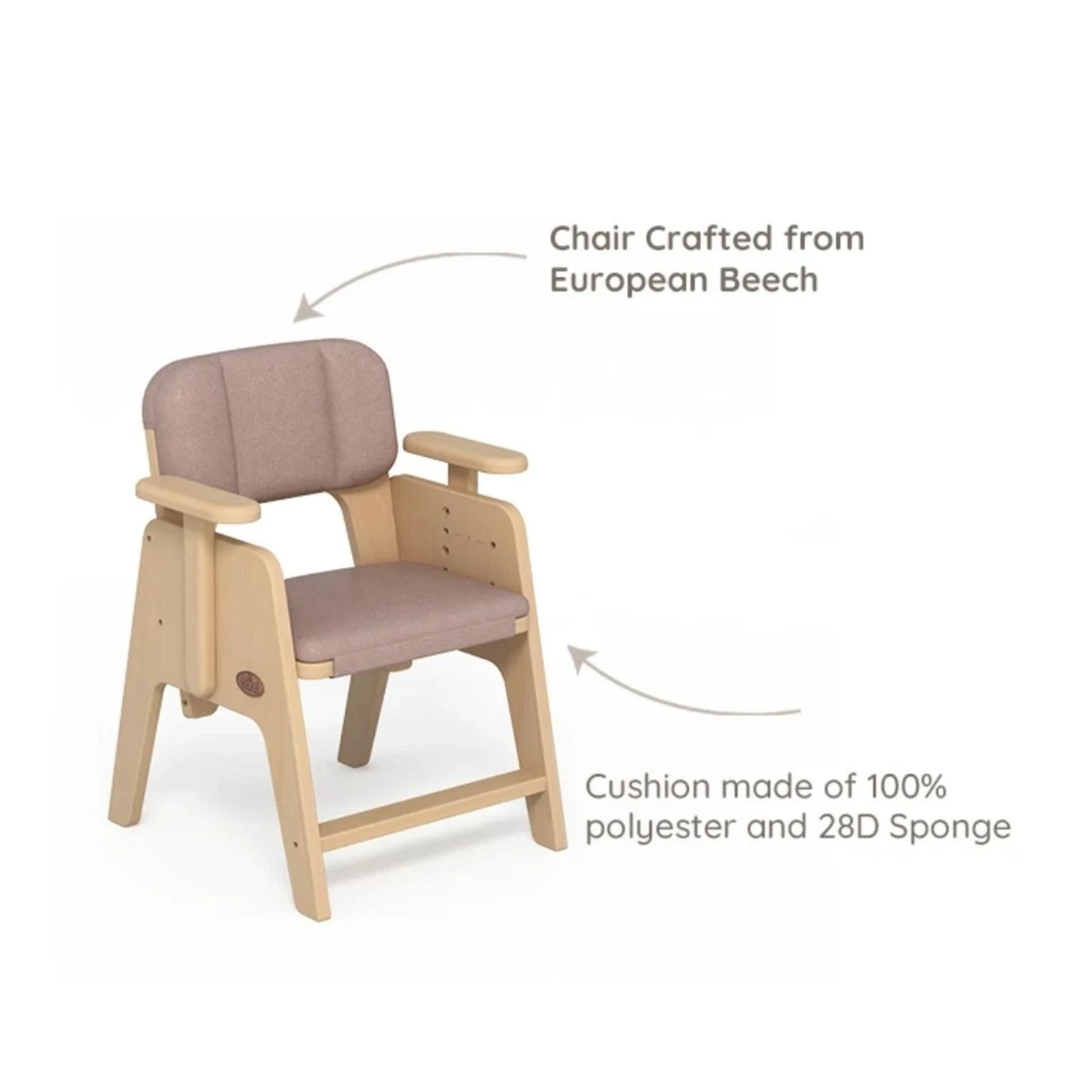Boori Euler Kids Study Chair with Cushion Set, Cherry