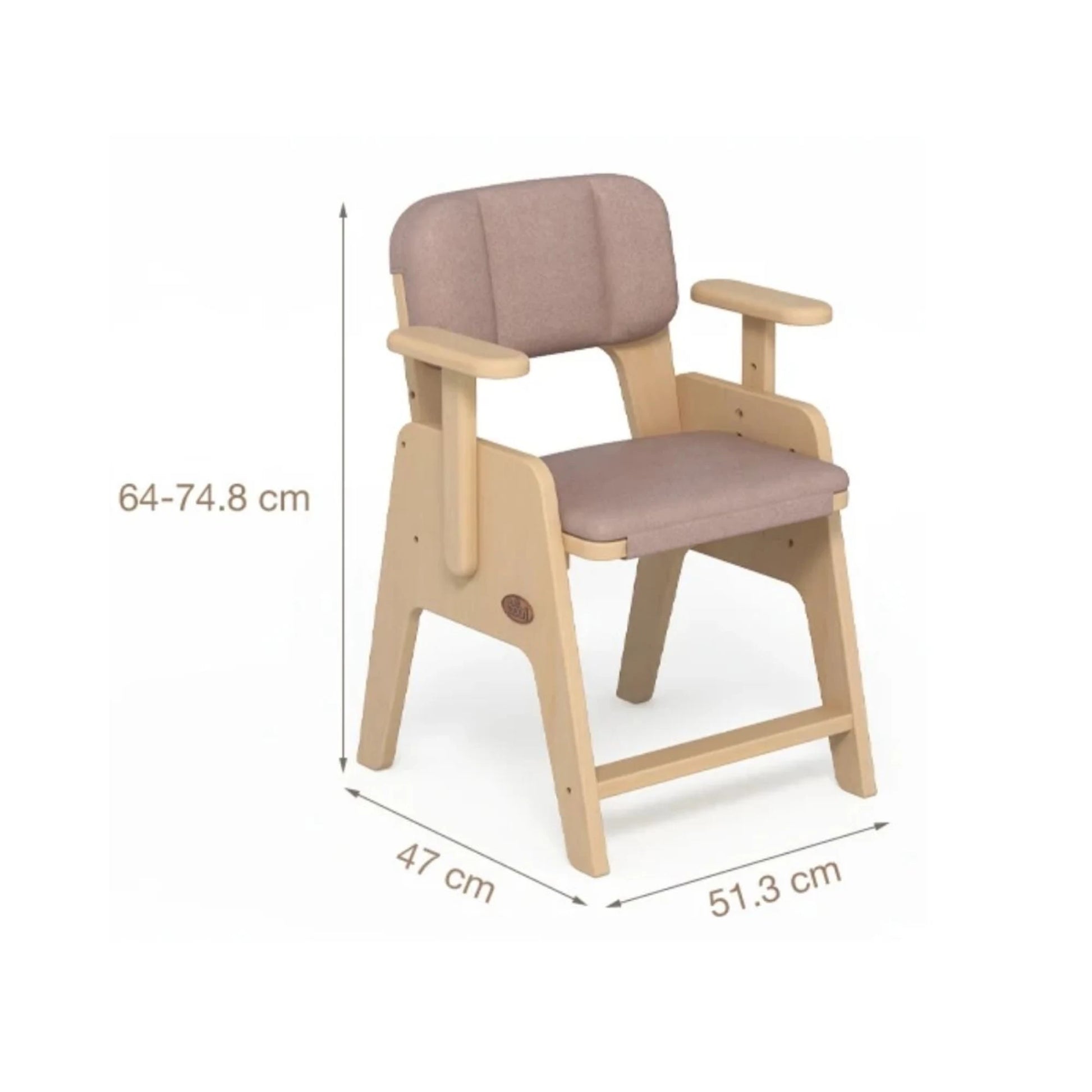 Boori Euler Kids Study Chair with Cushion Set, Cherry