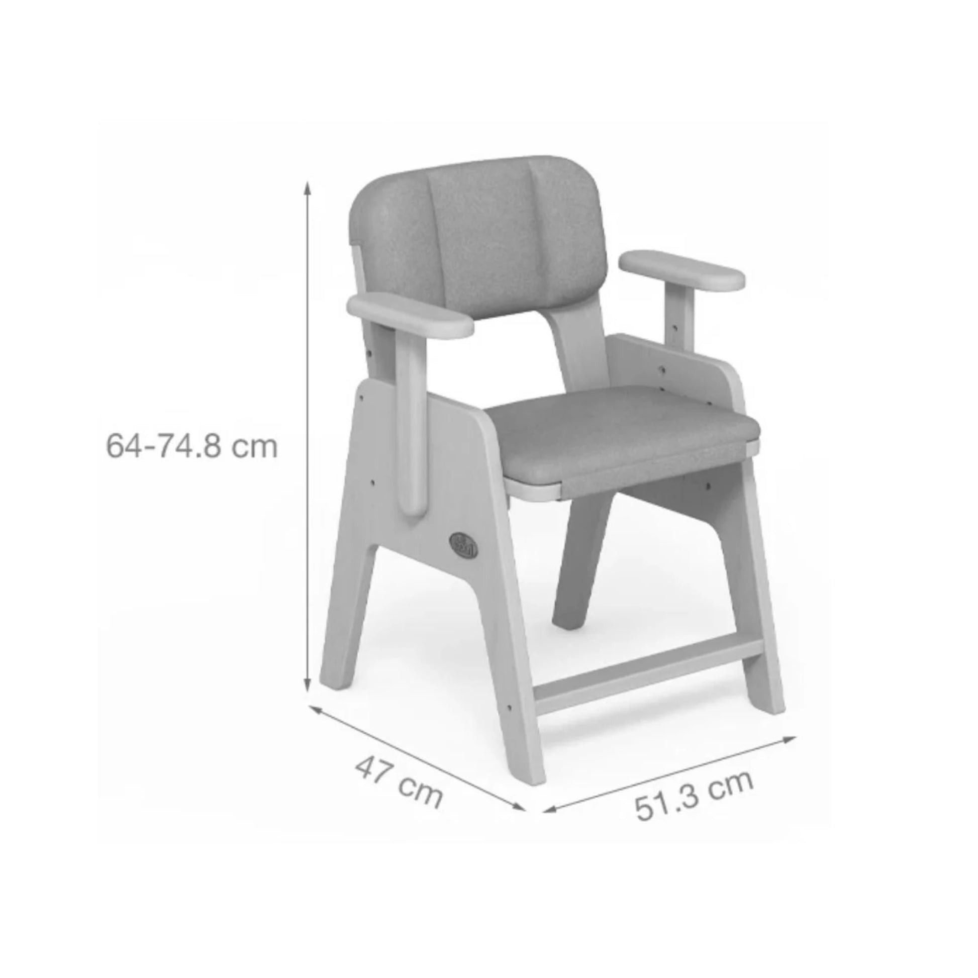 Boori Euler Kids Study Chair with Cushion Set, Pebble