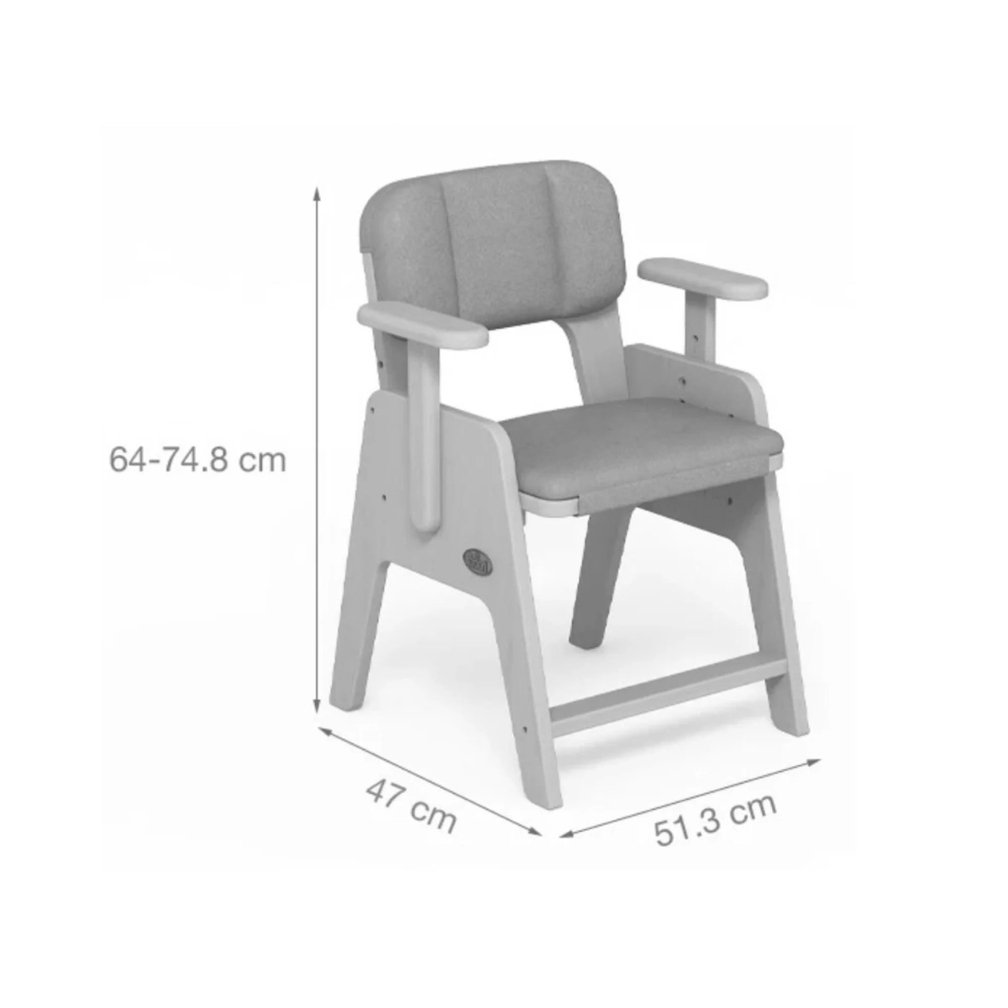 Boori Euler Kids Study Chair with Cushion Set, Pebble