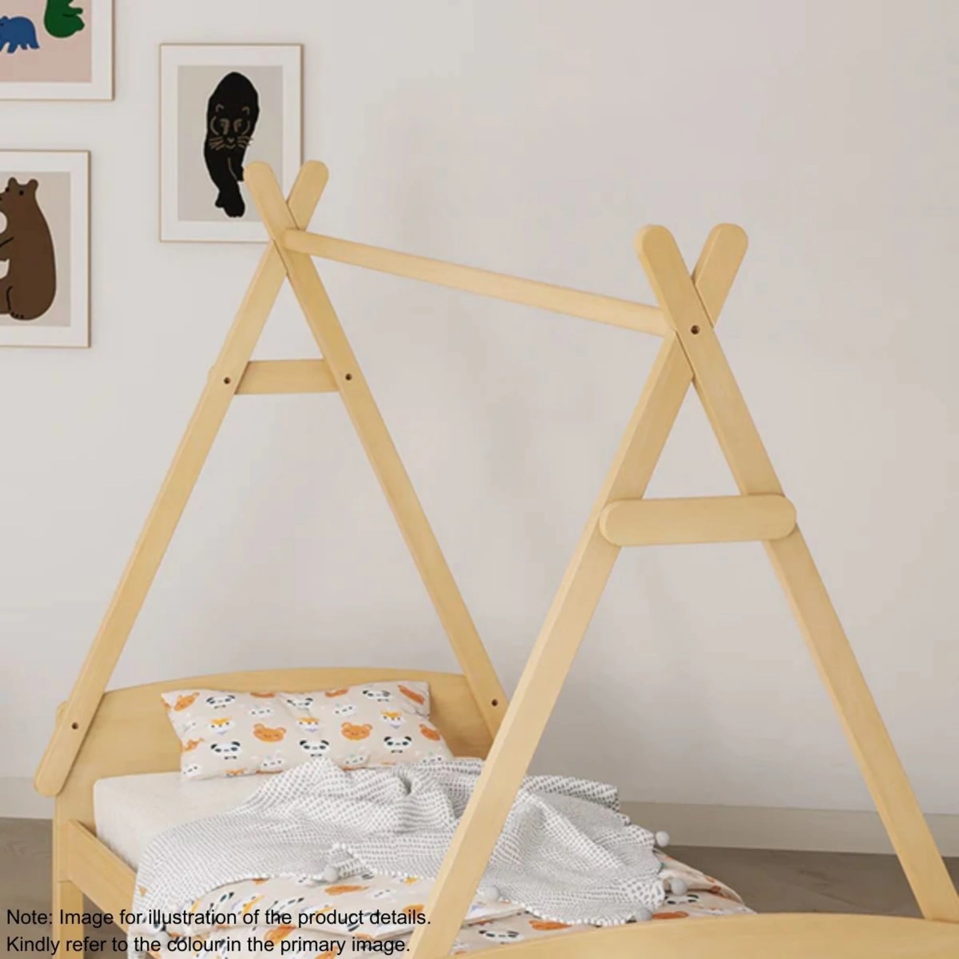 Boori Matilda Kids Triangular Roof Frame for Bed, Barley White