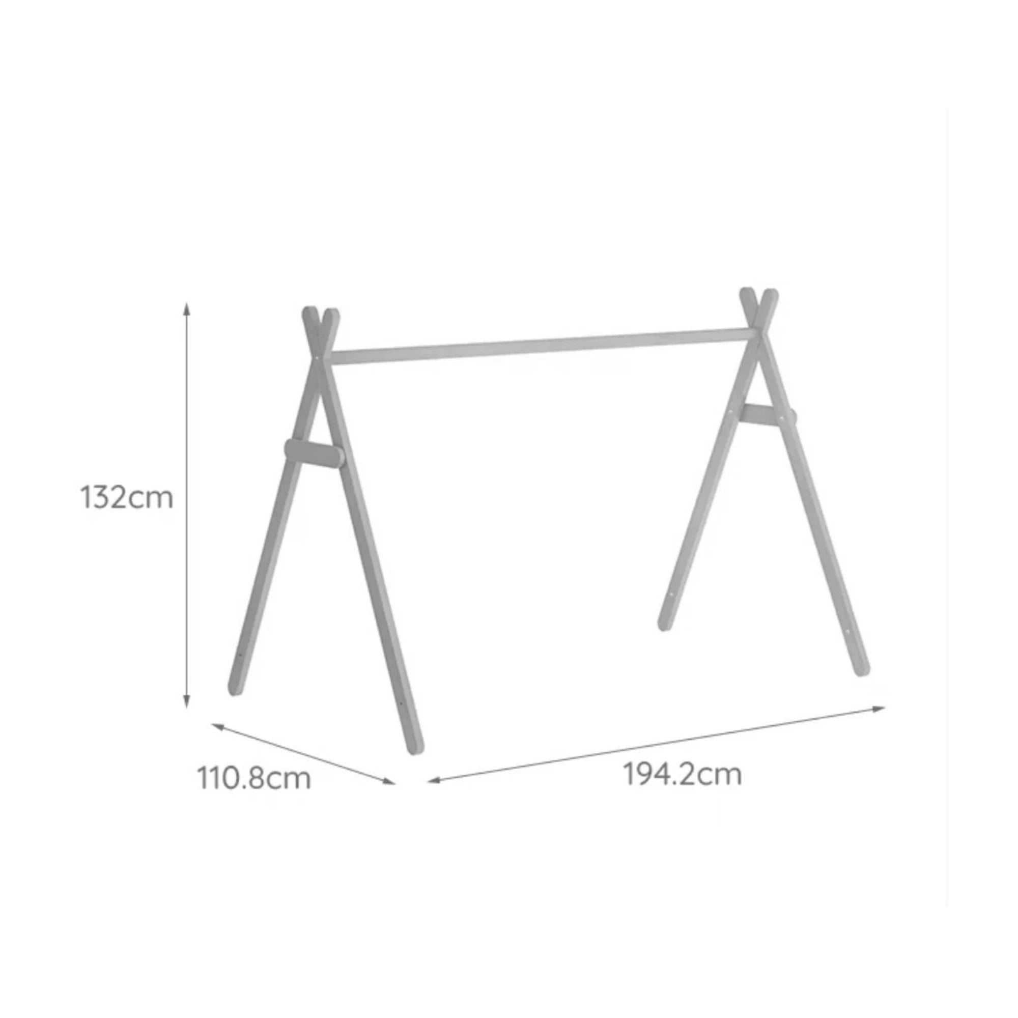 Boori Matilda Kids Triangular Roof Frame for Bed, Barley White