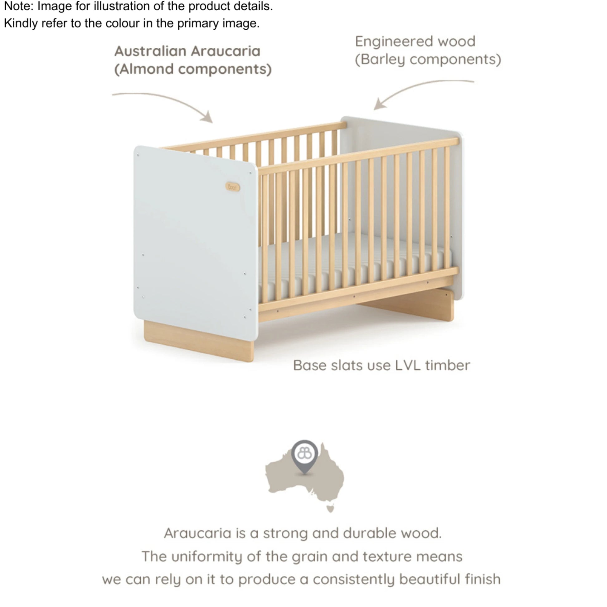 Boori Neat Kids Cot Bed, Cherry