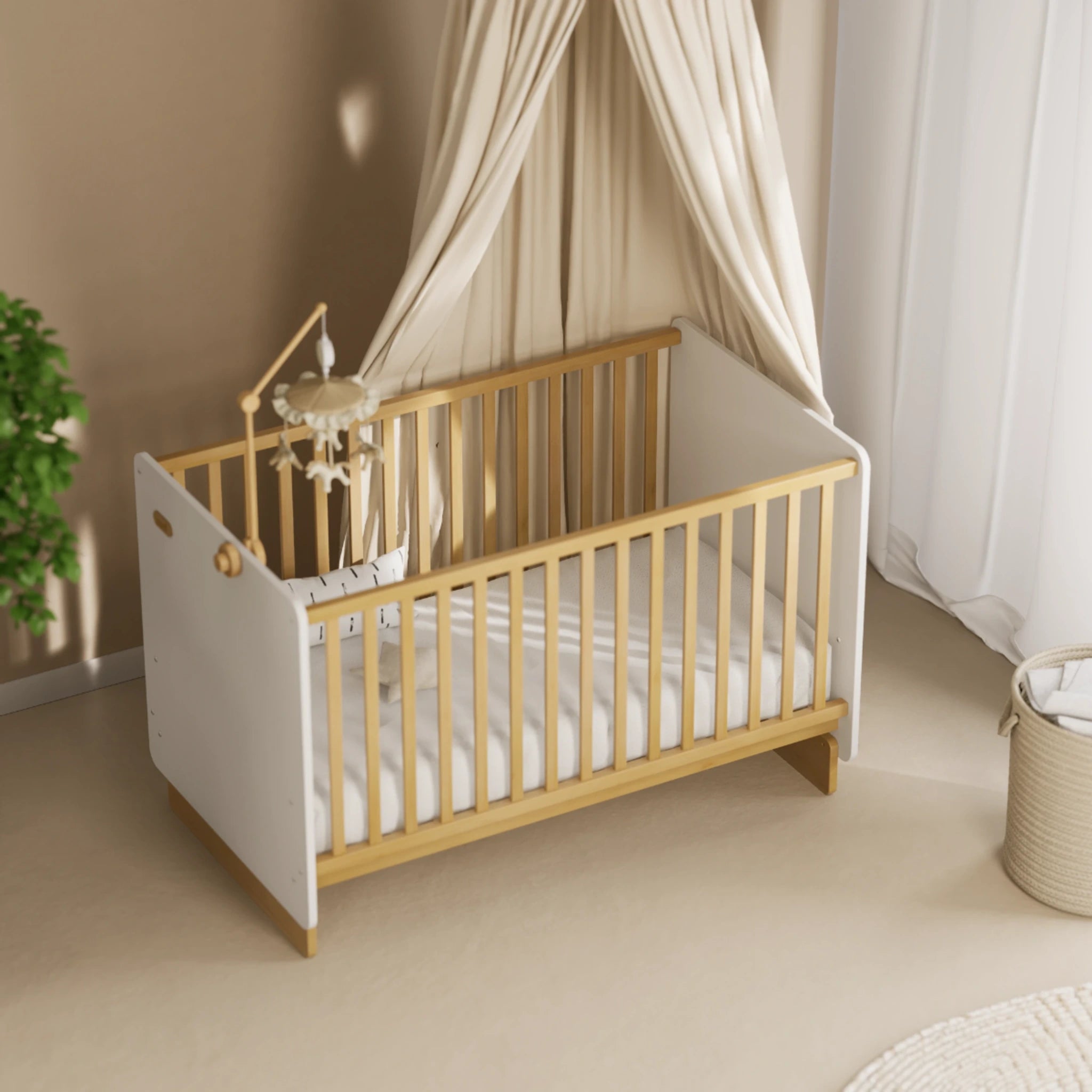 Boori Neat Kids Cot Bed, Barley White