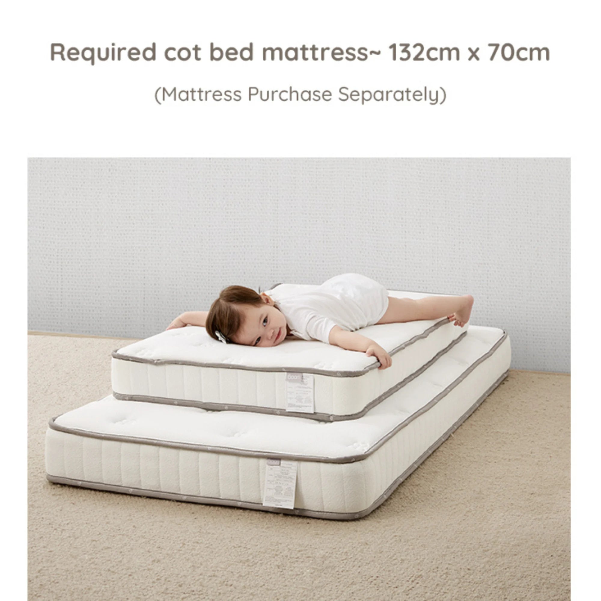 Boori Neat Kids Cot Bed, Barley White