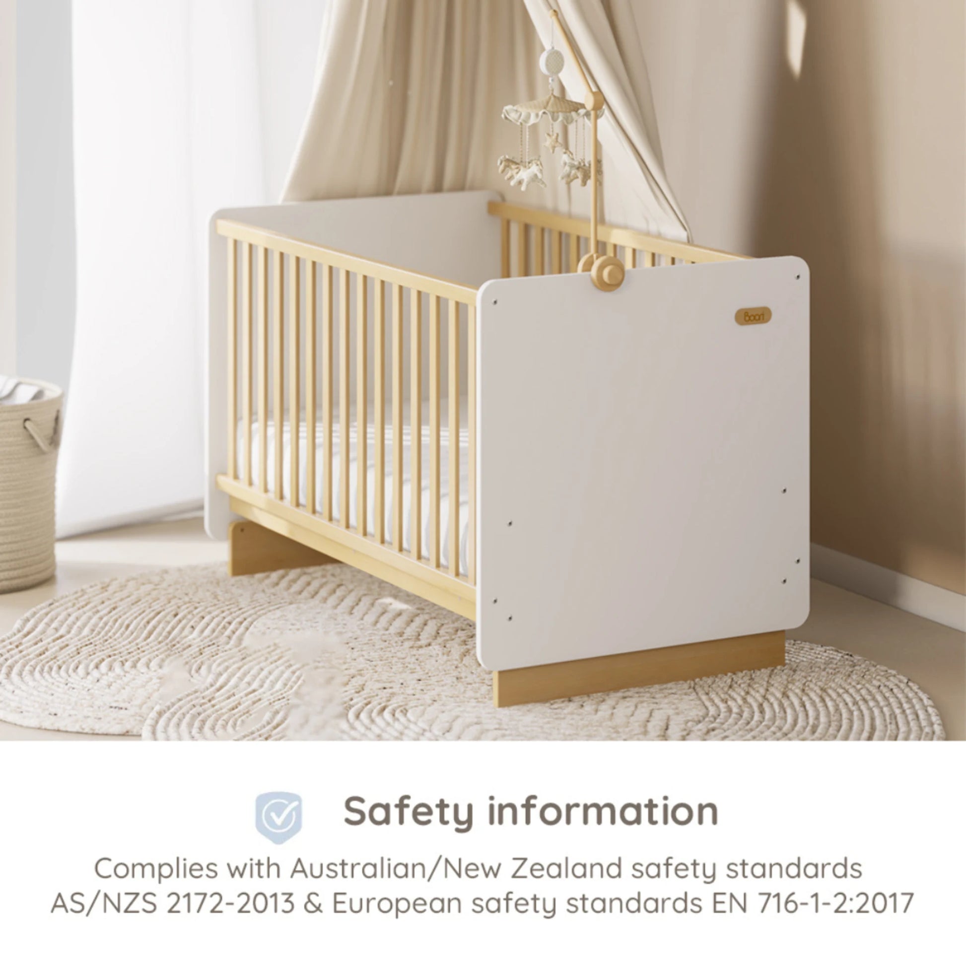 Boori Neat Kids Cot Bed, Barley White