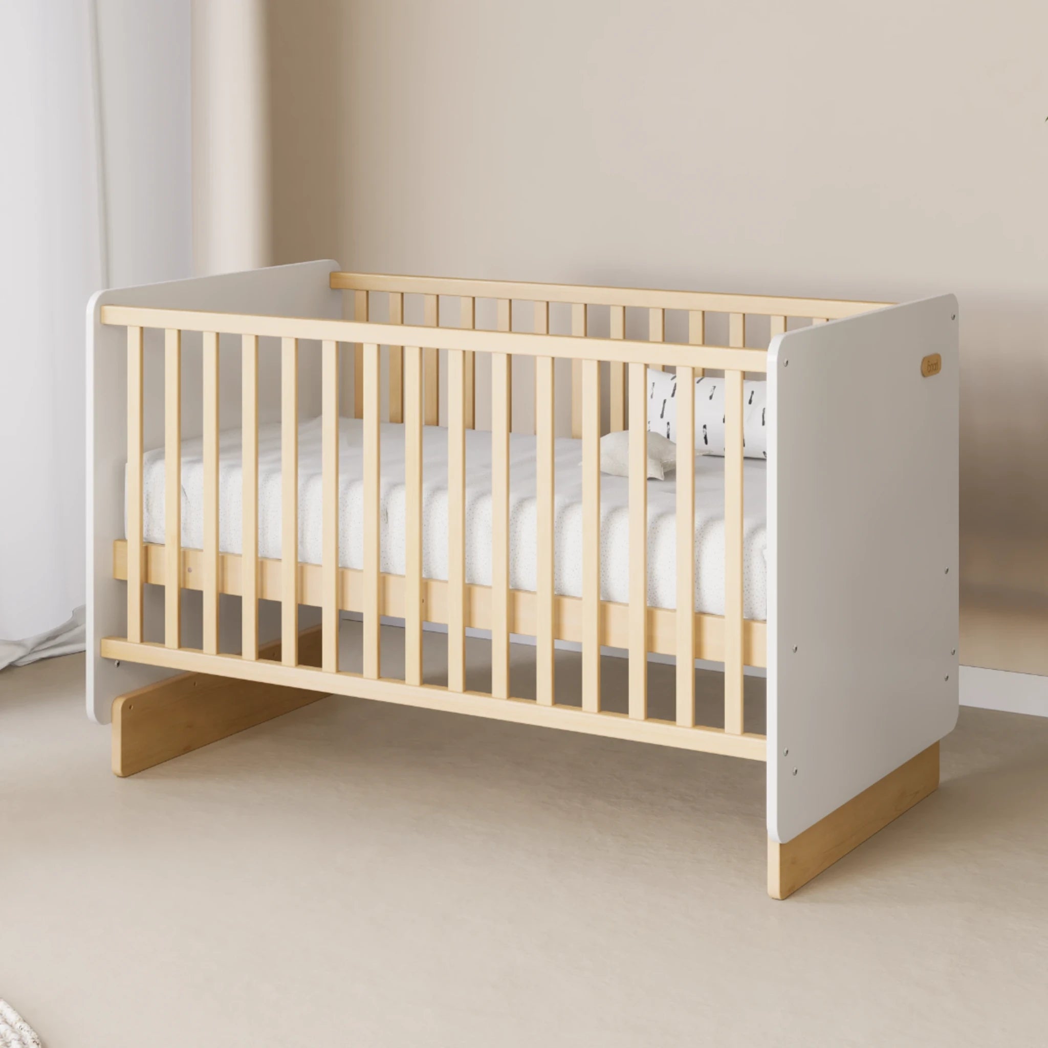 Boori Neat Kids Cot Bed, Barley White