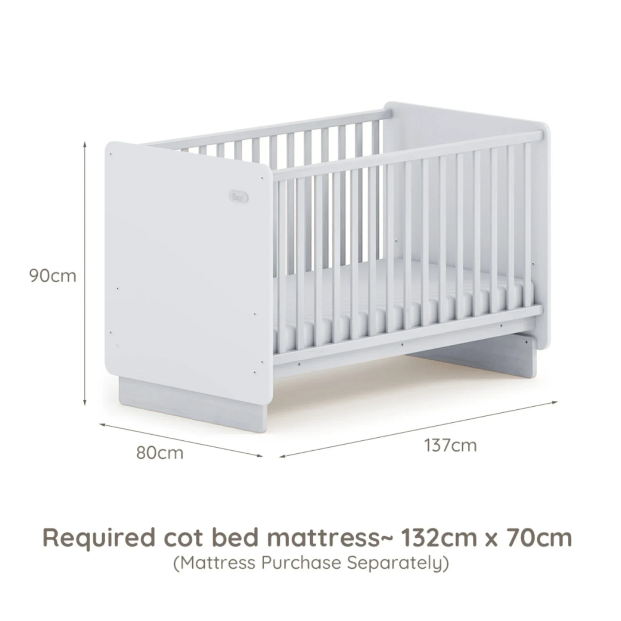 Boori Neat Kids Cot Bed, Barley White