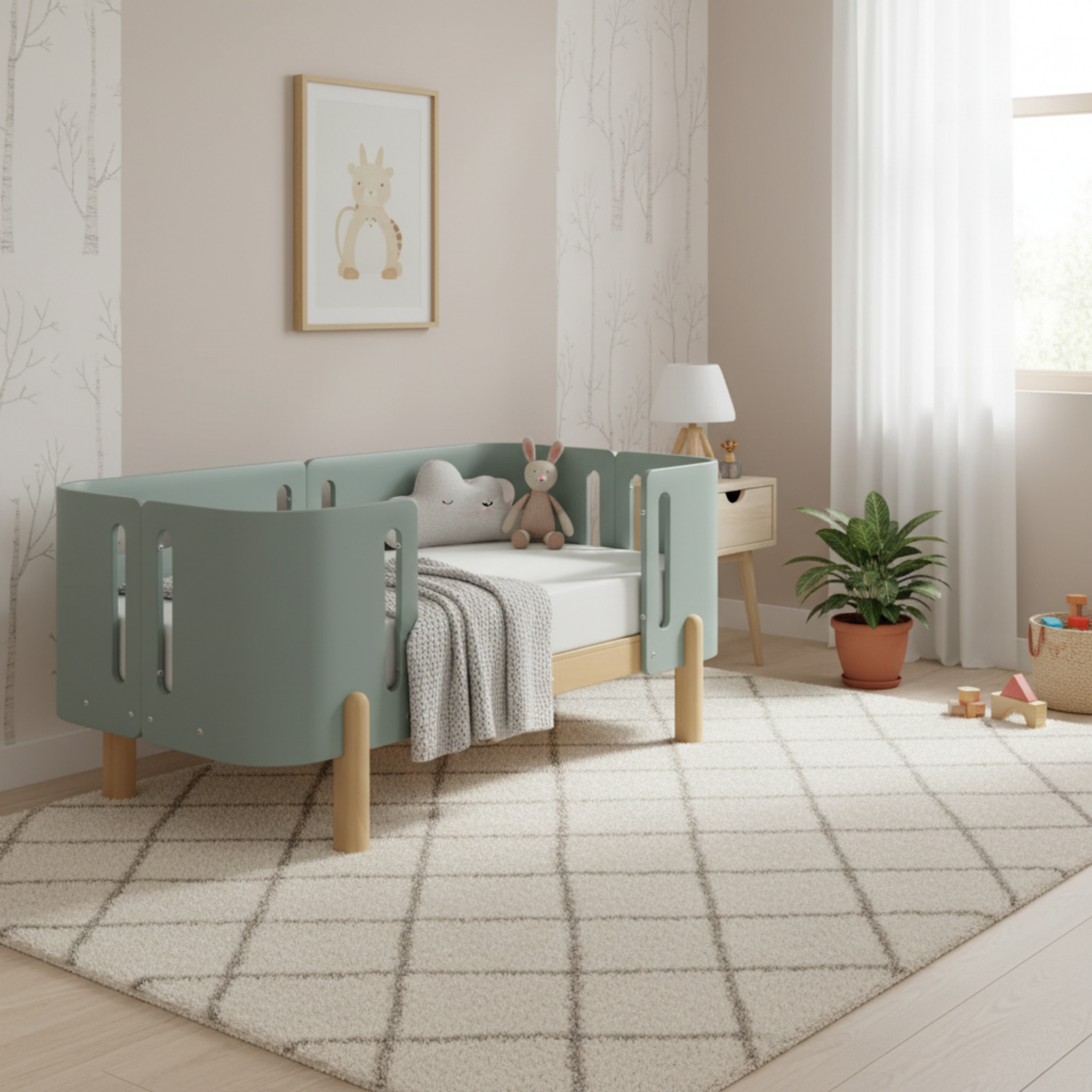 Boori Nova Evolve Kids Bedside Bed, Blueberry