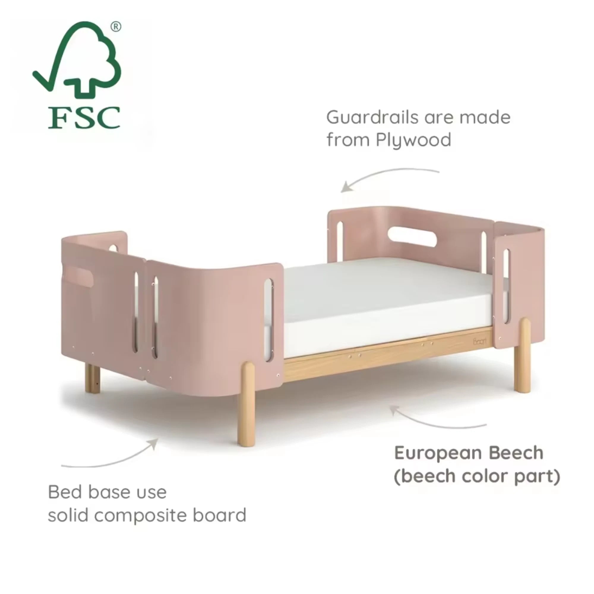 Boori Nova Kids Long Junior Global Double Bed, Cherry