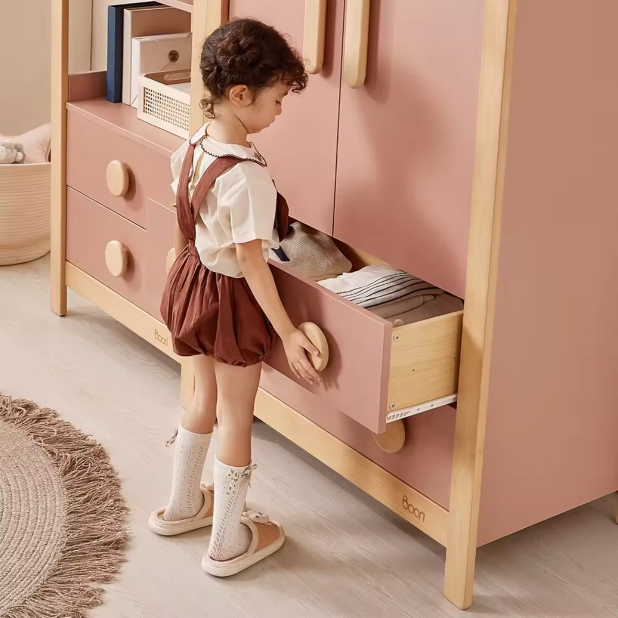 Boori Tidy Kids 2 Door Wardrobe With 2 Drawers, Cherry