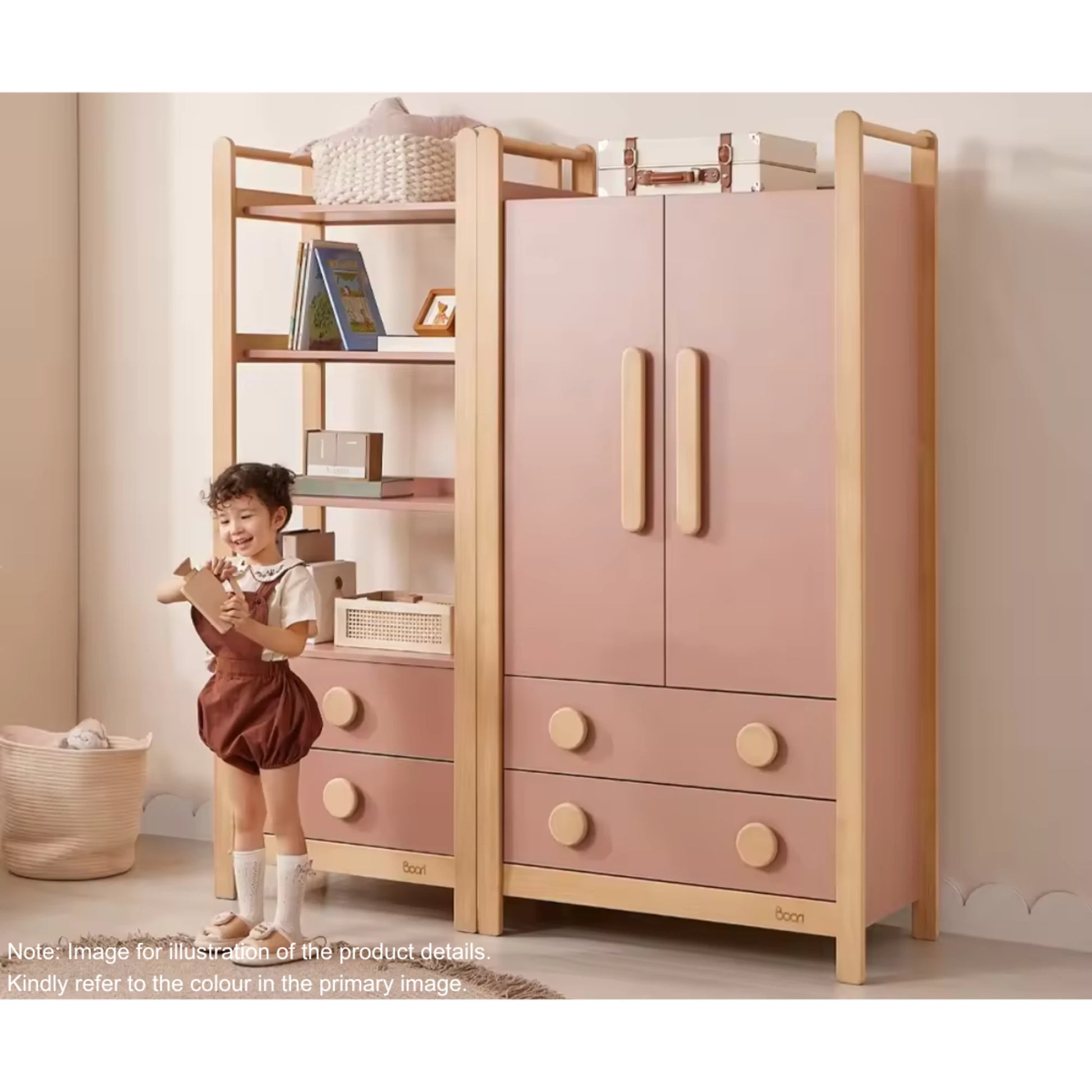 Boori Tidy Kids 2 Door Wardrobe With 2 Drawers, Barley